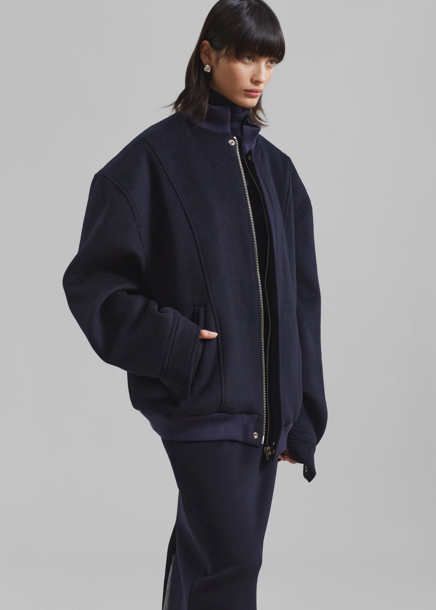 Arley Oversized Bomber - Navy