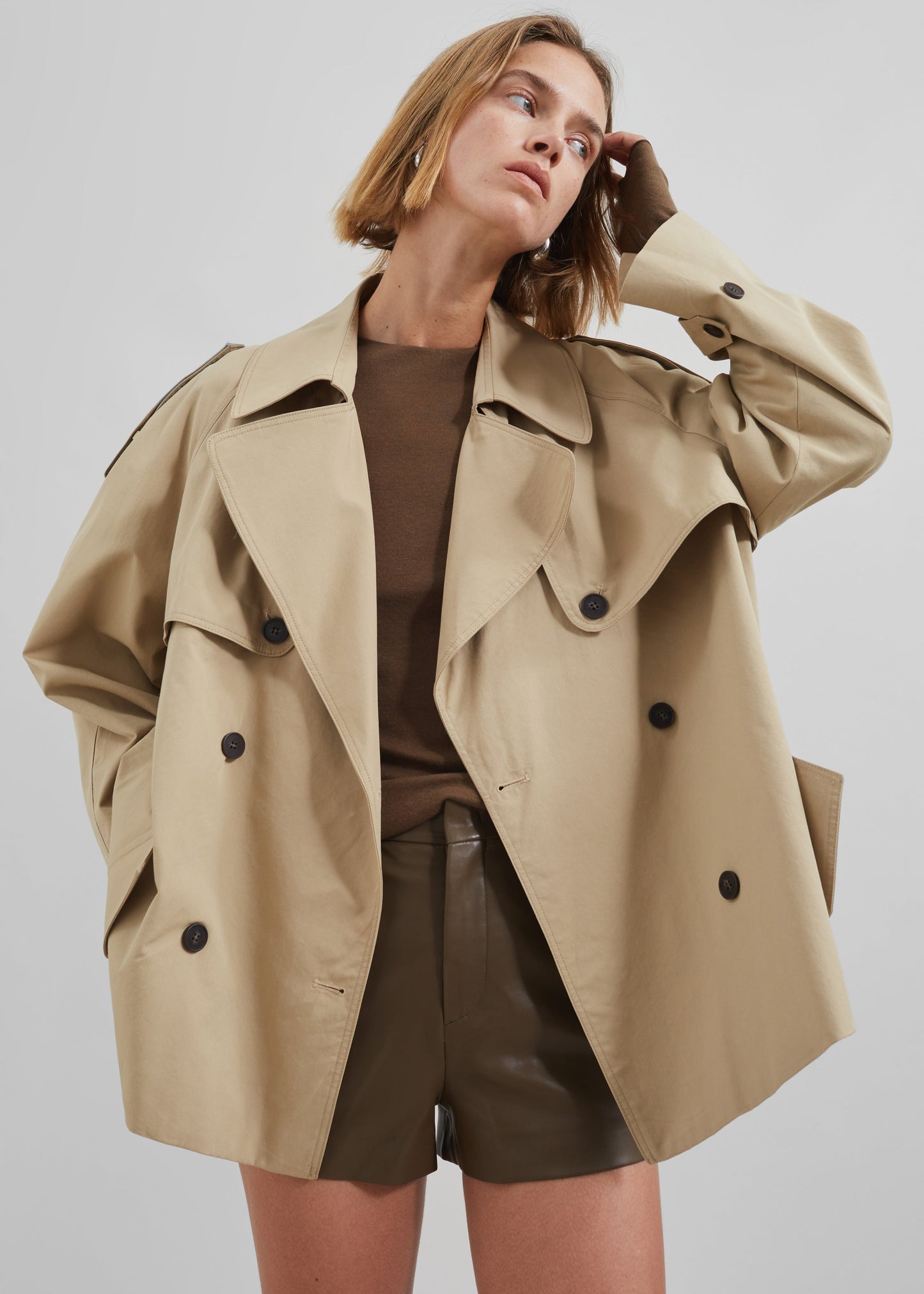 Arlington Short Trench - Beige