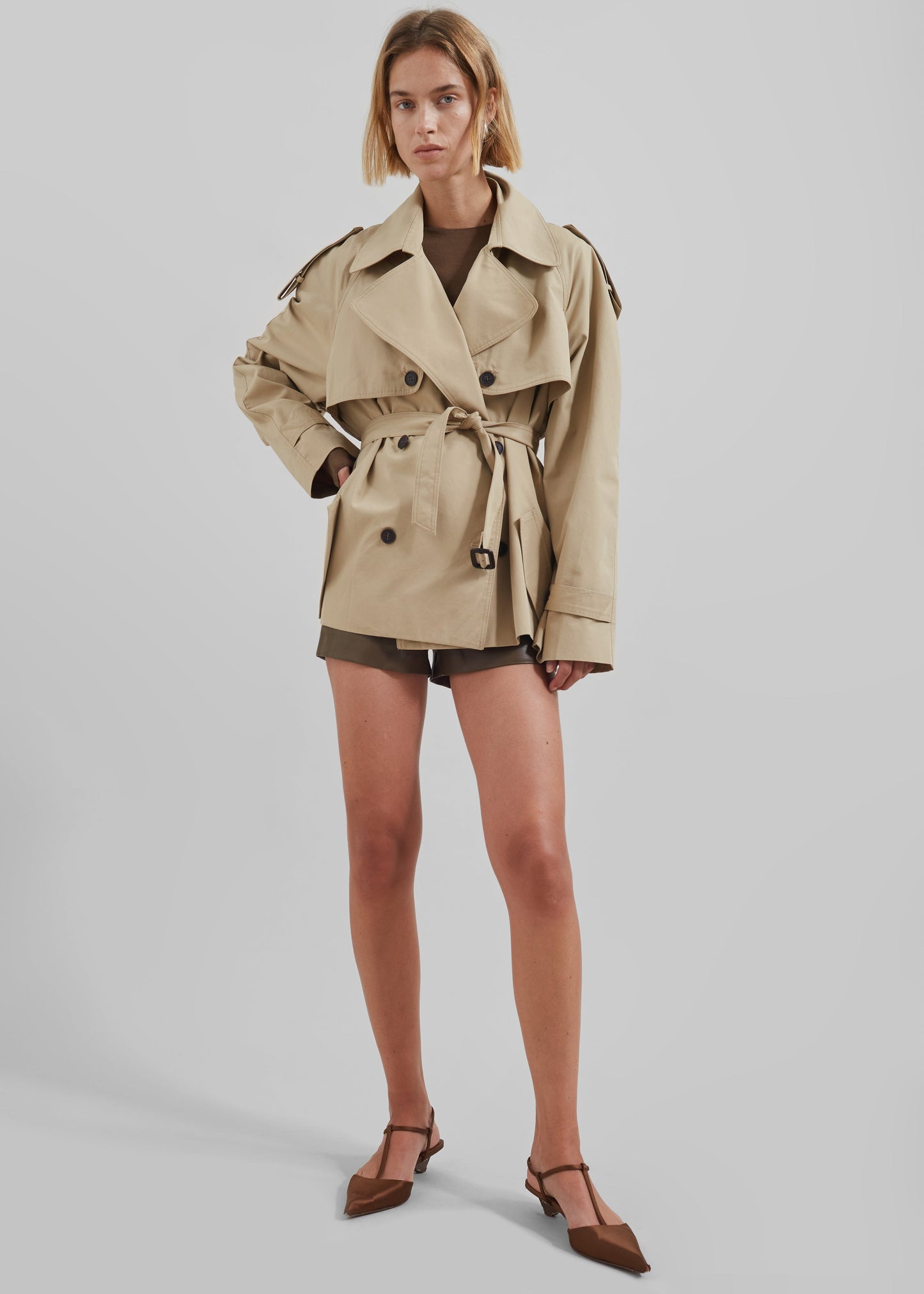 Arlington Short Trench - Beige