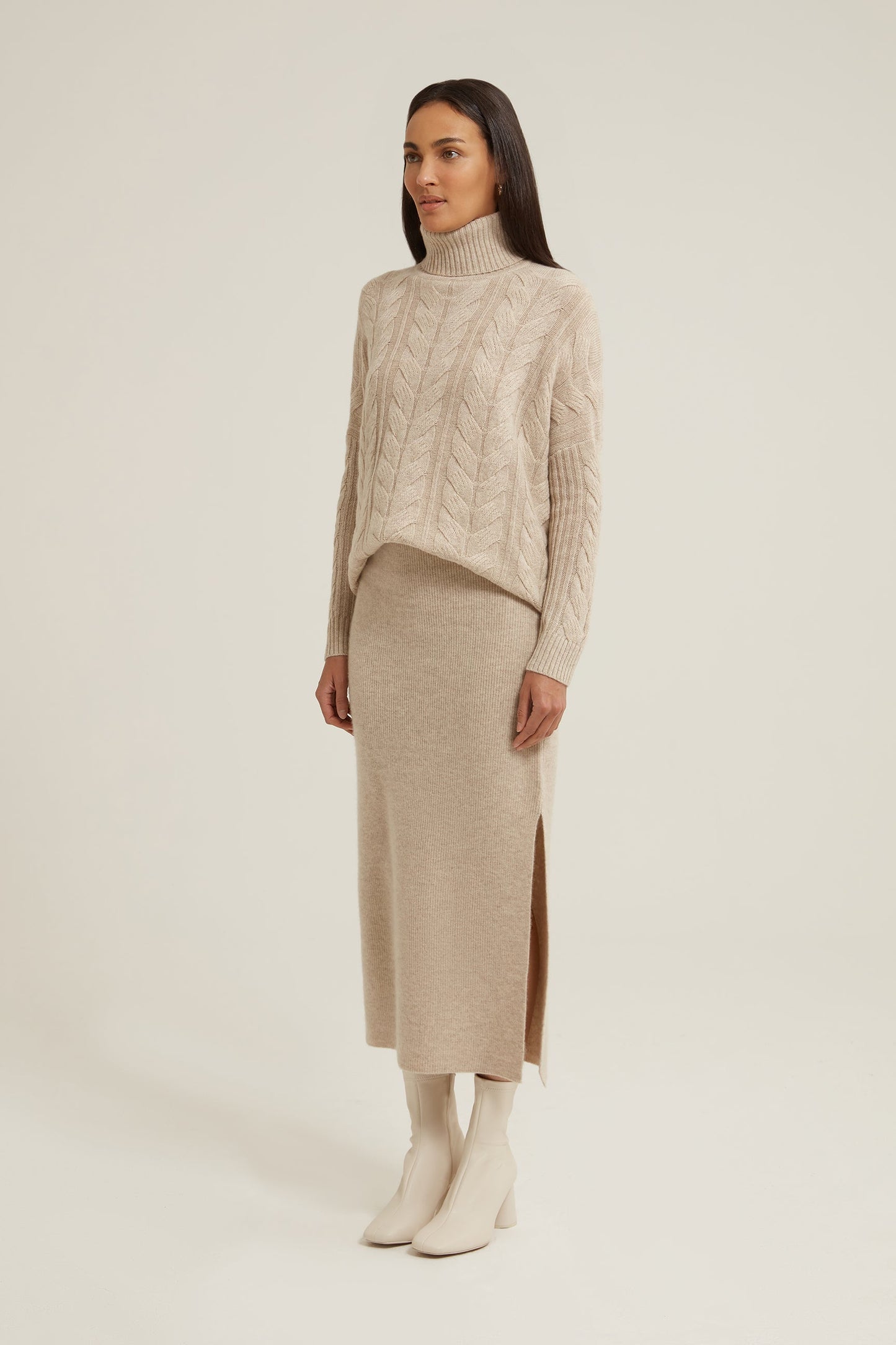 Aditti Ribbed Cashmere Skirt