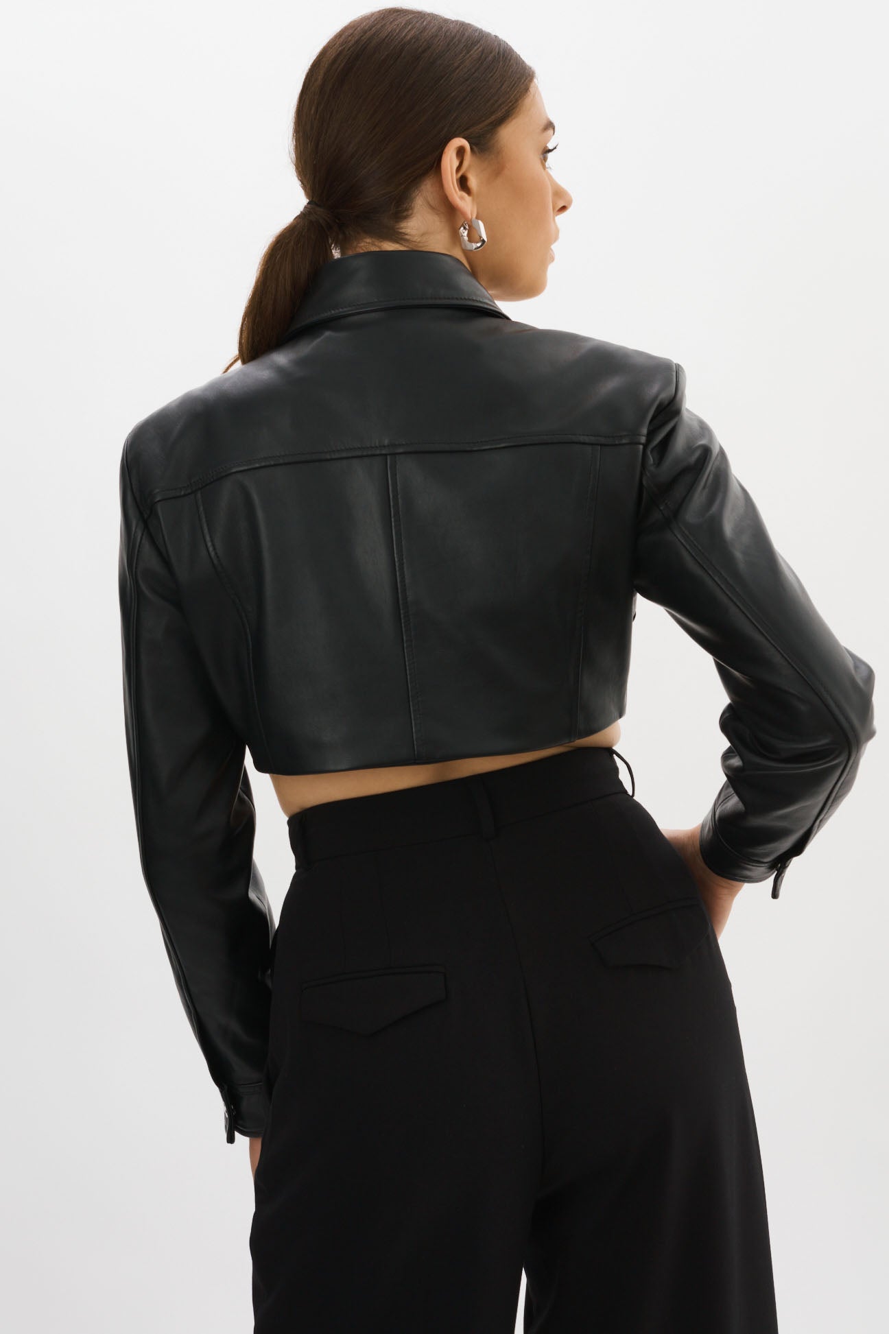 BRIELLE | Cropped Leather Jacket