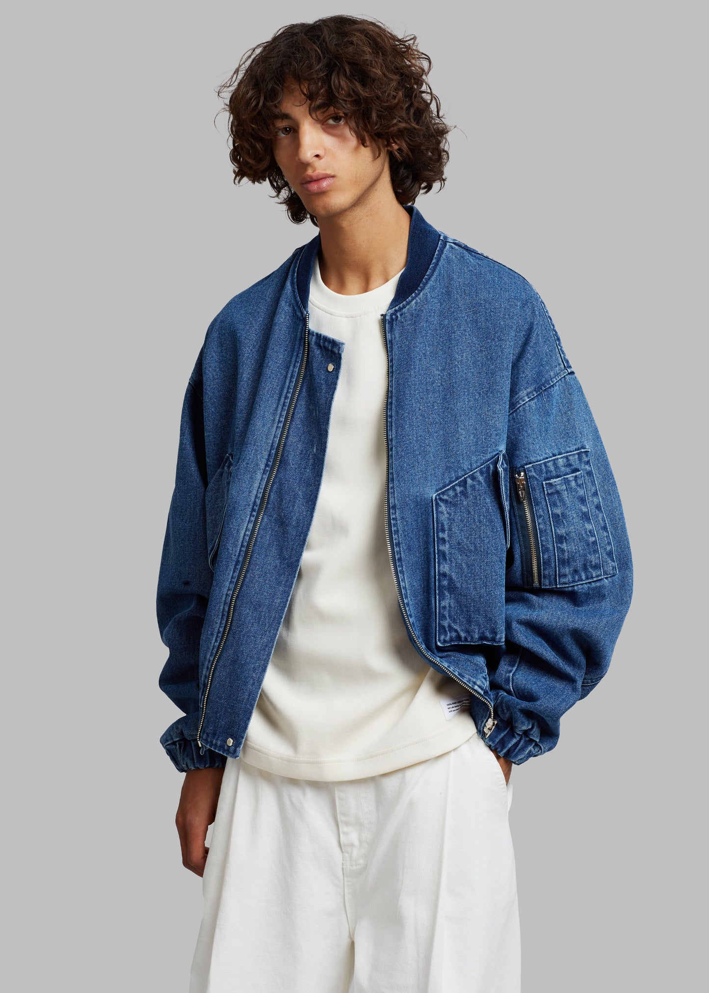 Cade Denim Bomber - Medium Wash