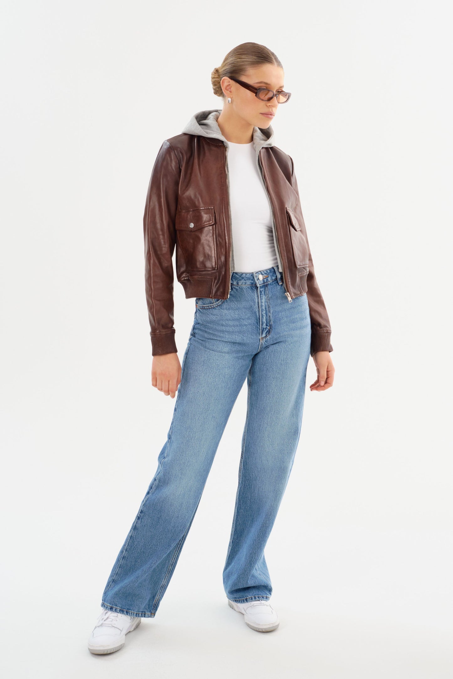 CANDACE | Leather Bomber Jacket