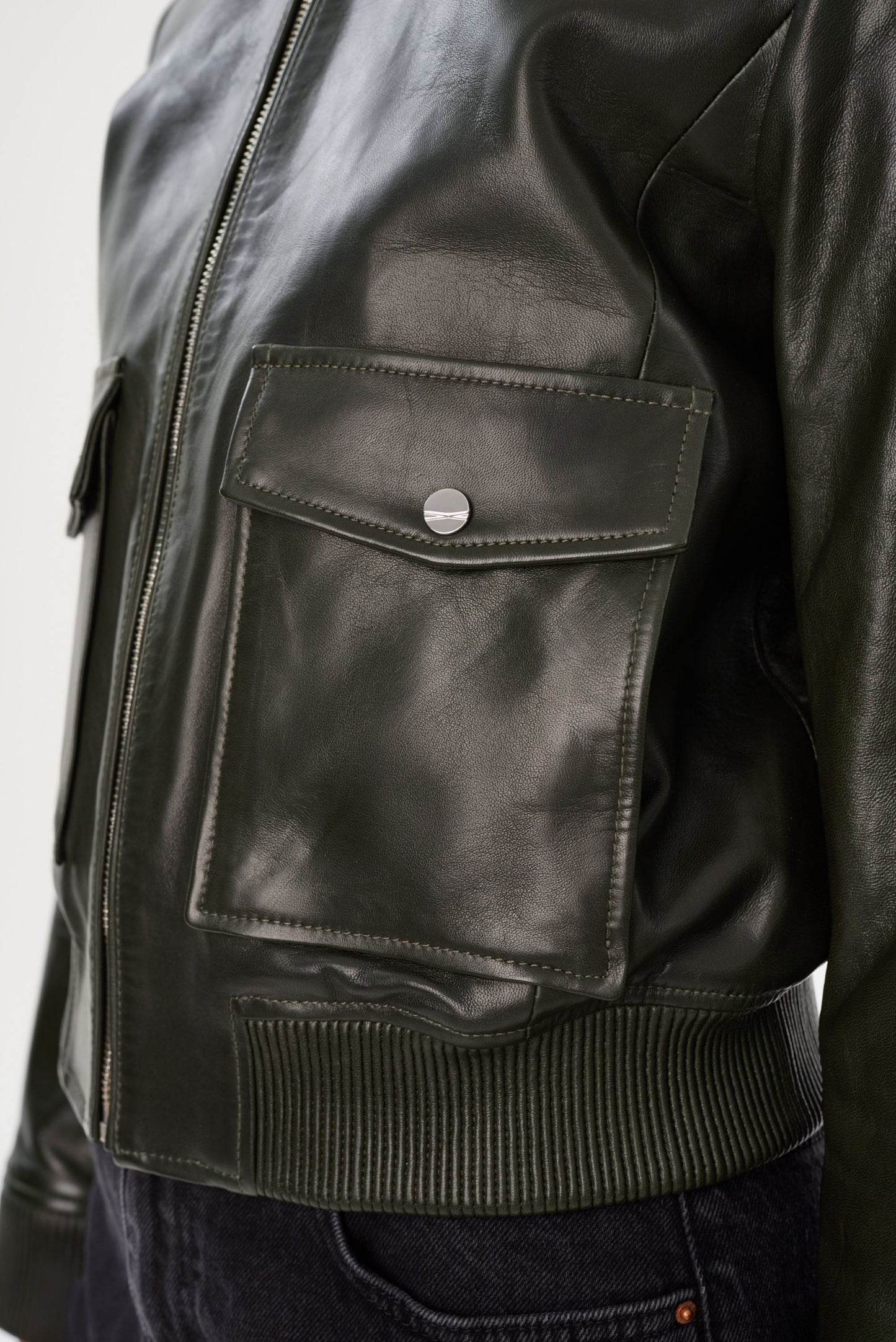 CANDACE | Leather Bomber Jacket