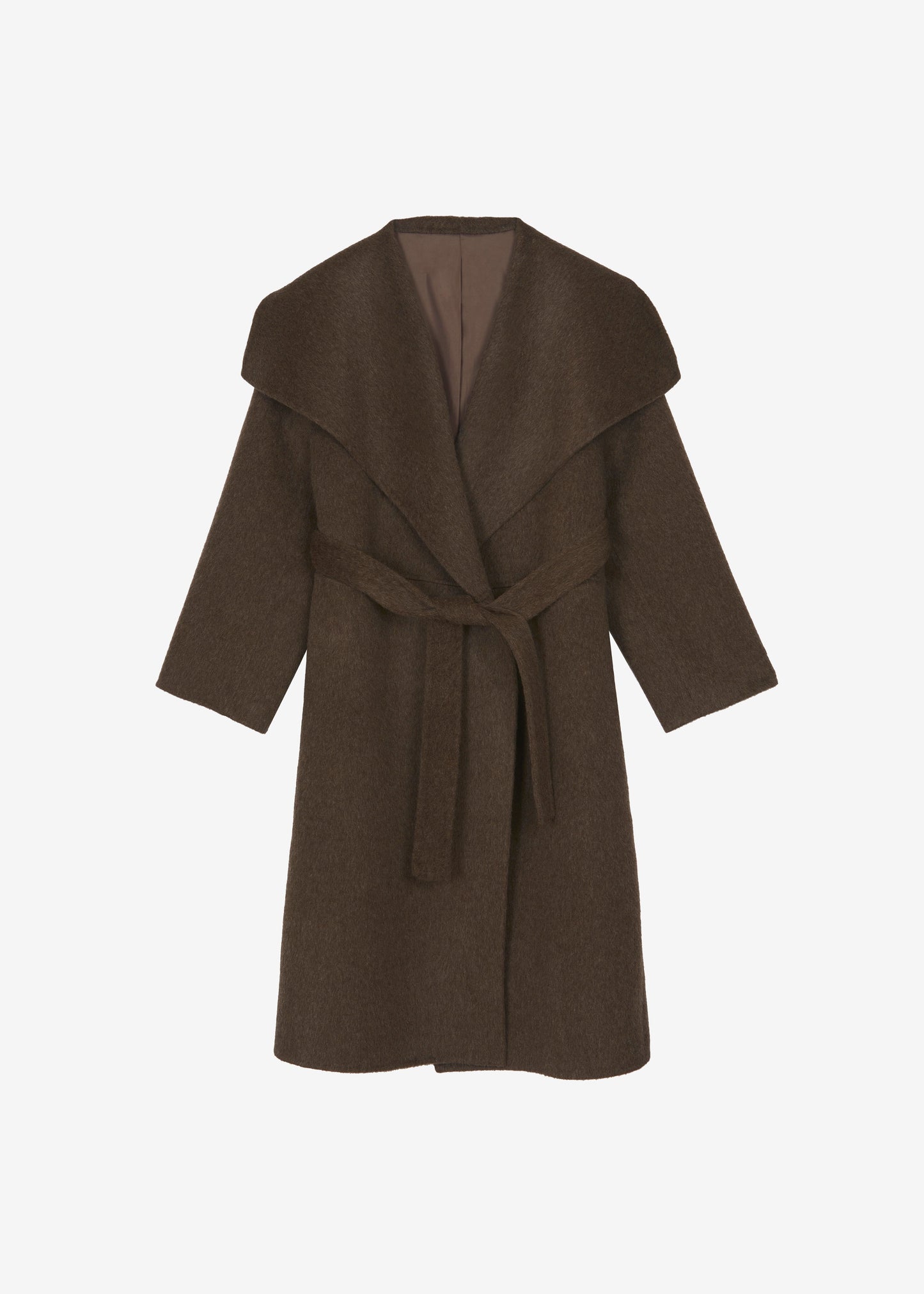 Cheshire Shawl Collar Wool Coat - Brown