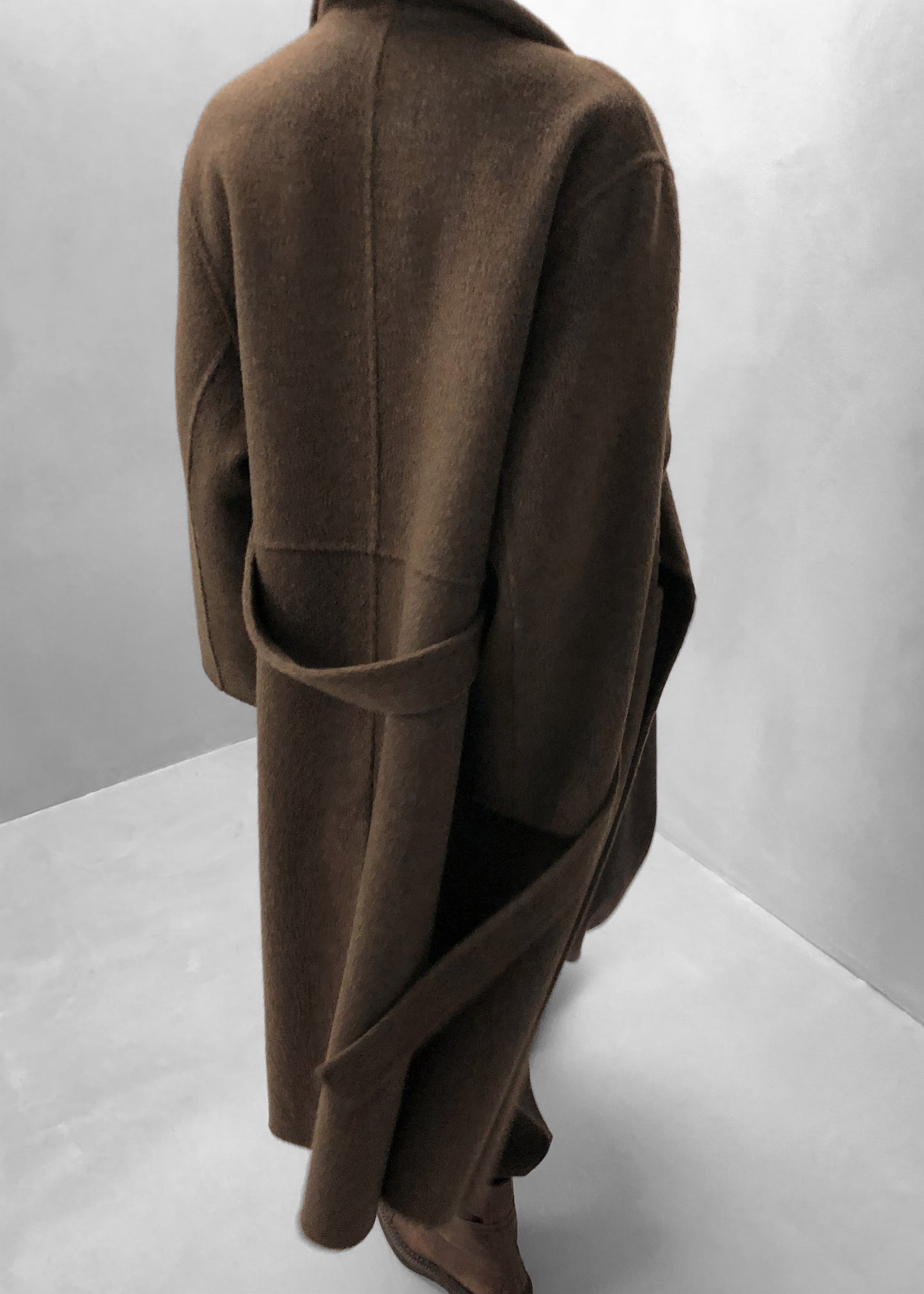 Cheshire Shawl Collar Wool Coat - Brown