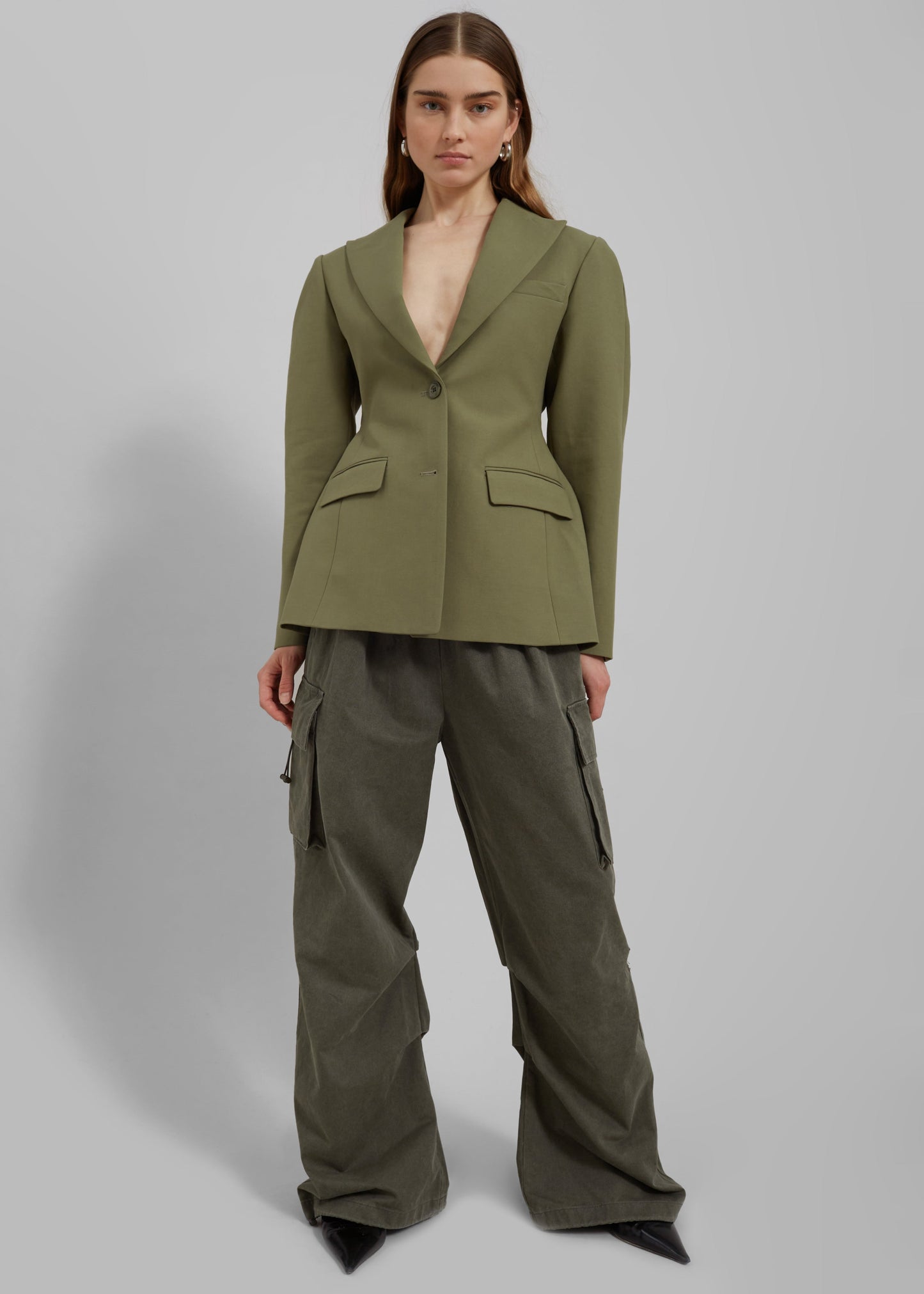 Colette Hourglass Blazer - Khaki