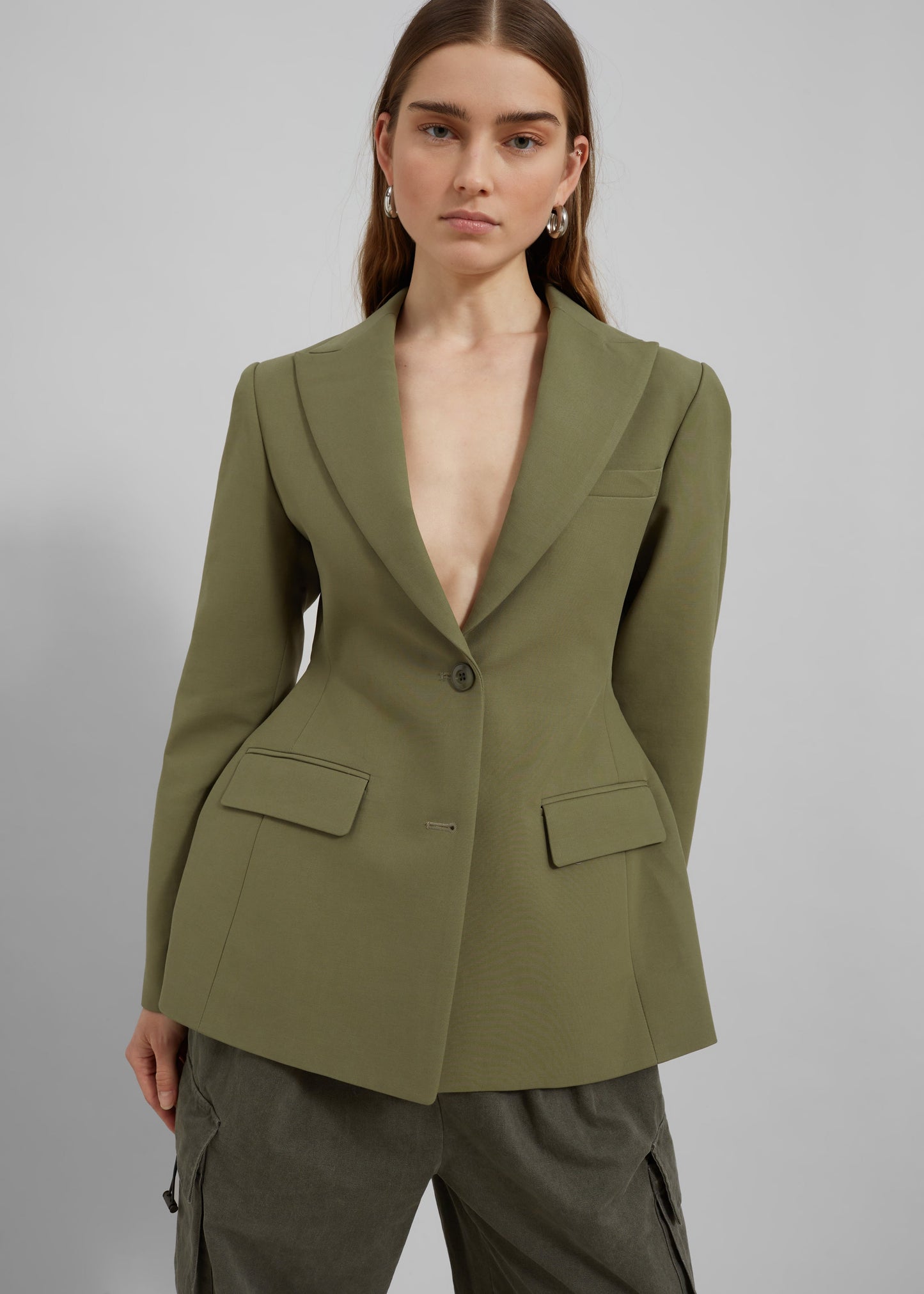 Colette Hourglass Blazer - Khaki