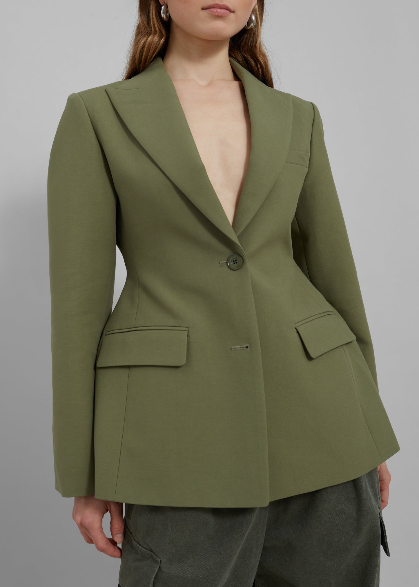 Colette Hourglass Blazer - Khaki