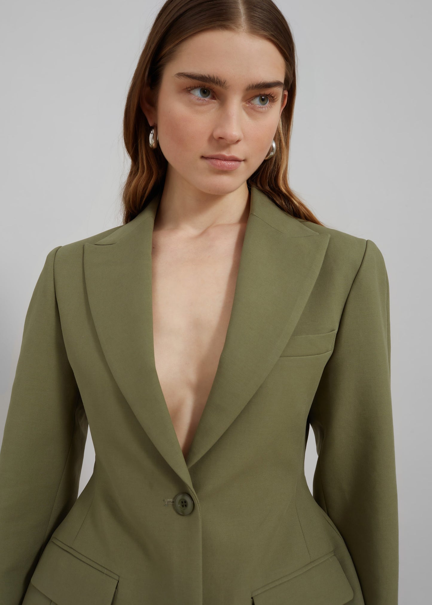 Colette Hourglass Blazer - Khaki