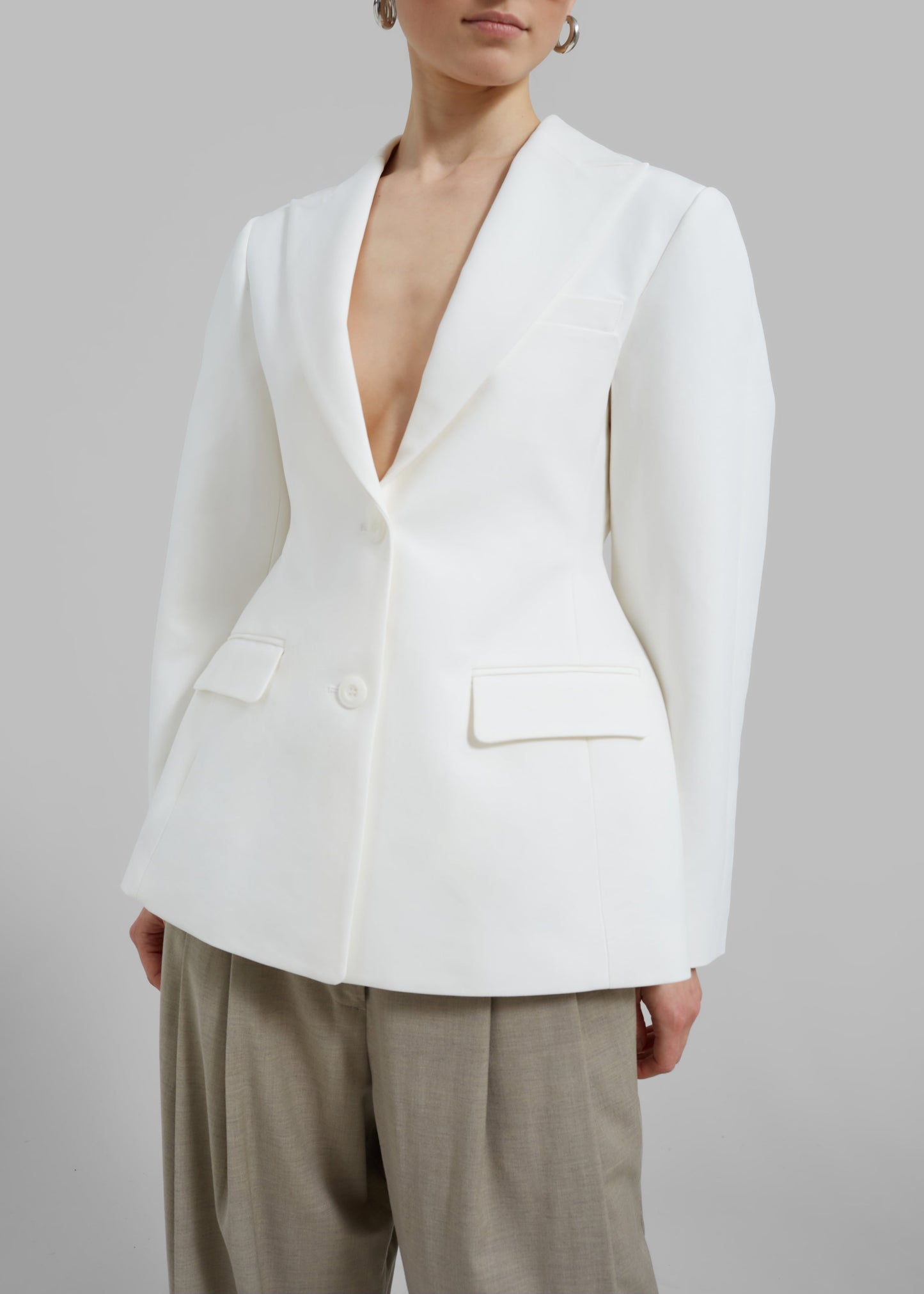 Colette Hourglass Blazer - White