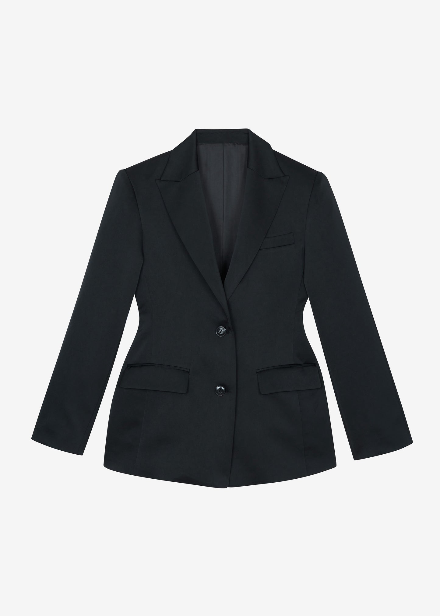 Colette Hourglass Satin Blazer - Black