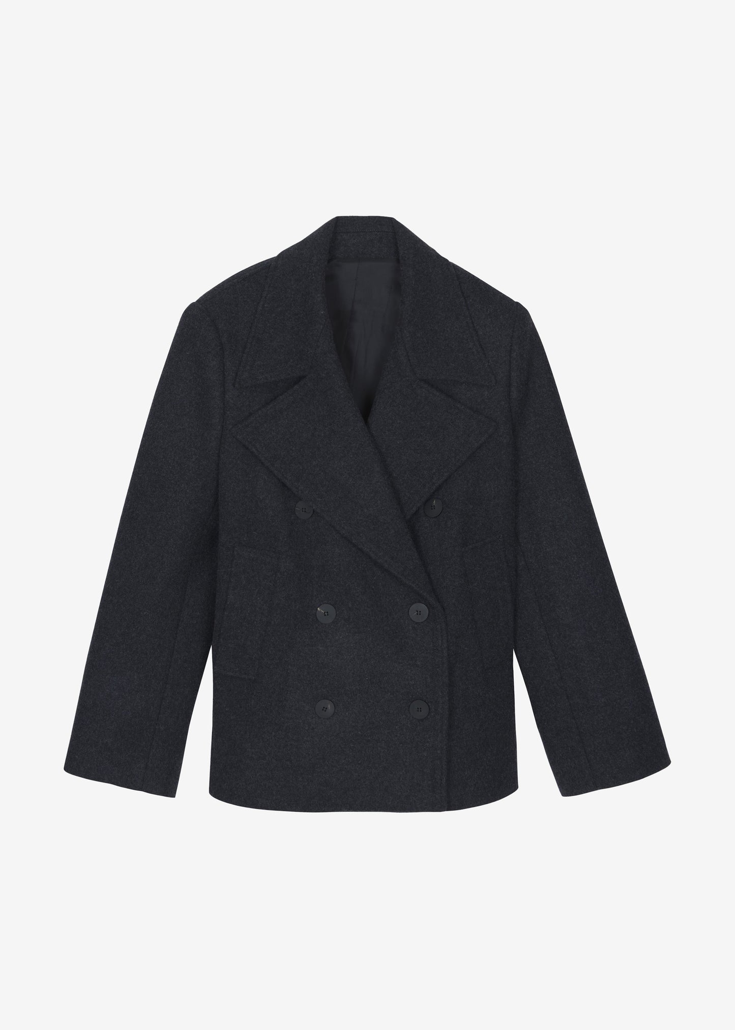 Creston Wool Peacoat - Charcoal