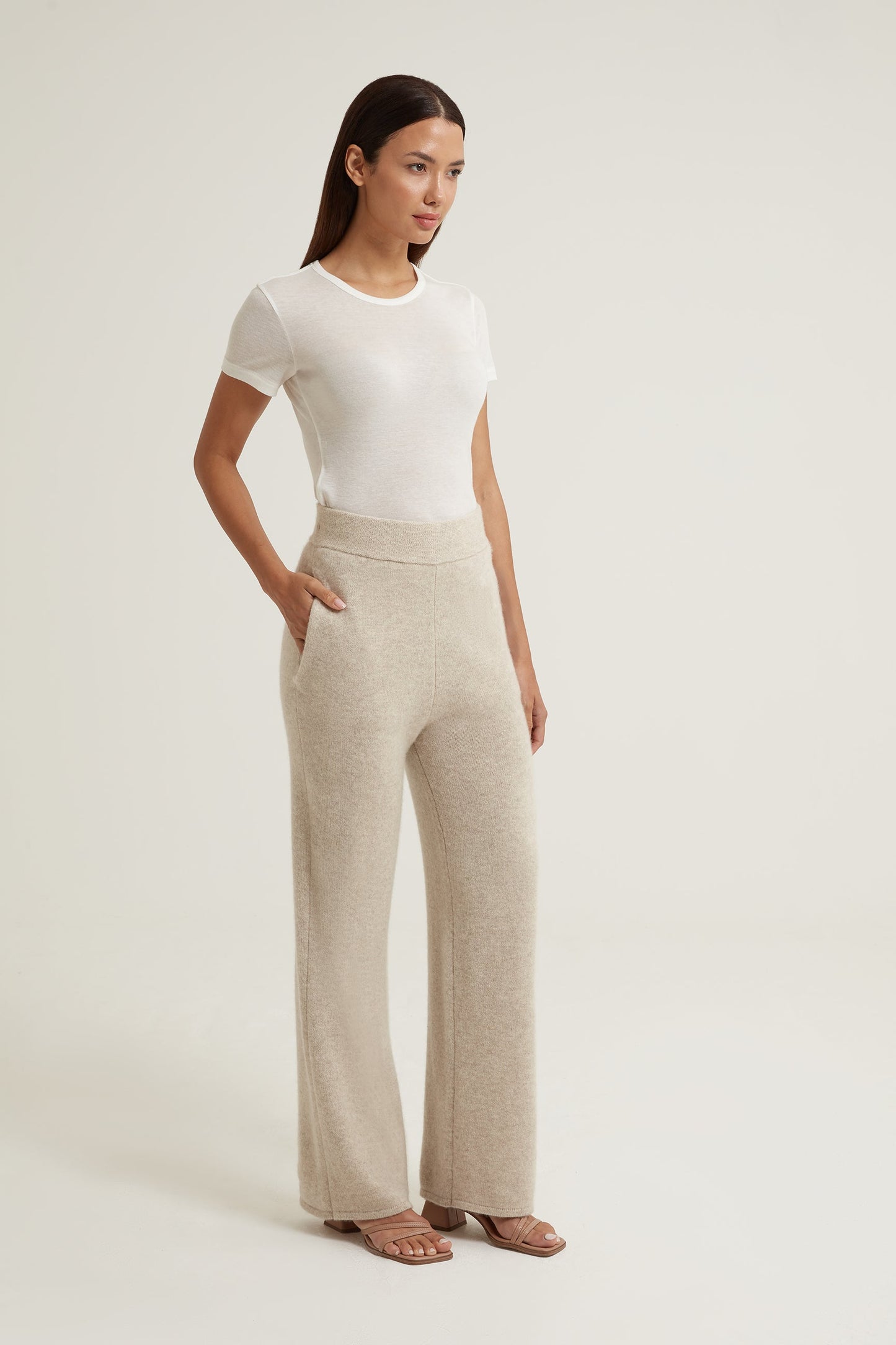 Casey Wide Leg Cashmere Trousers