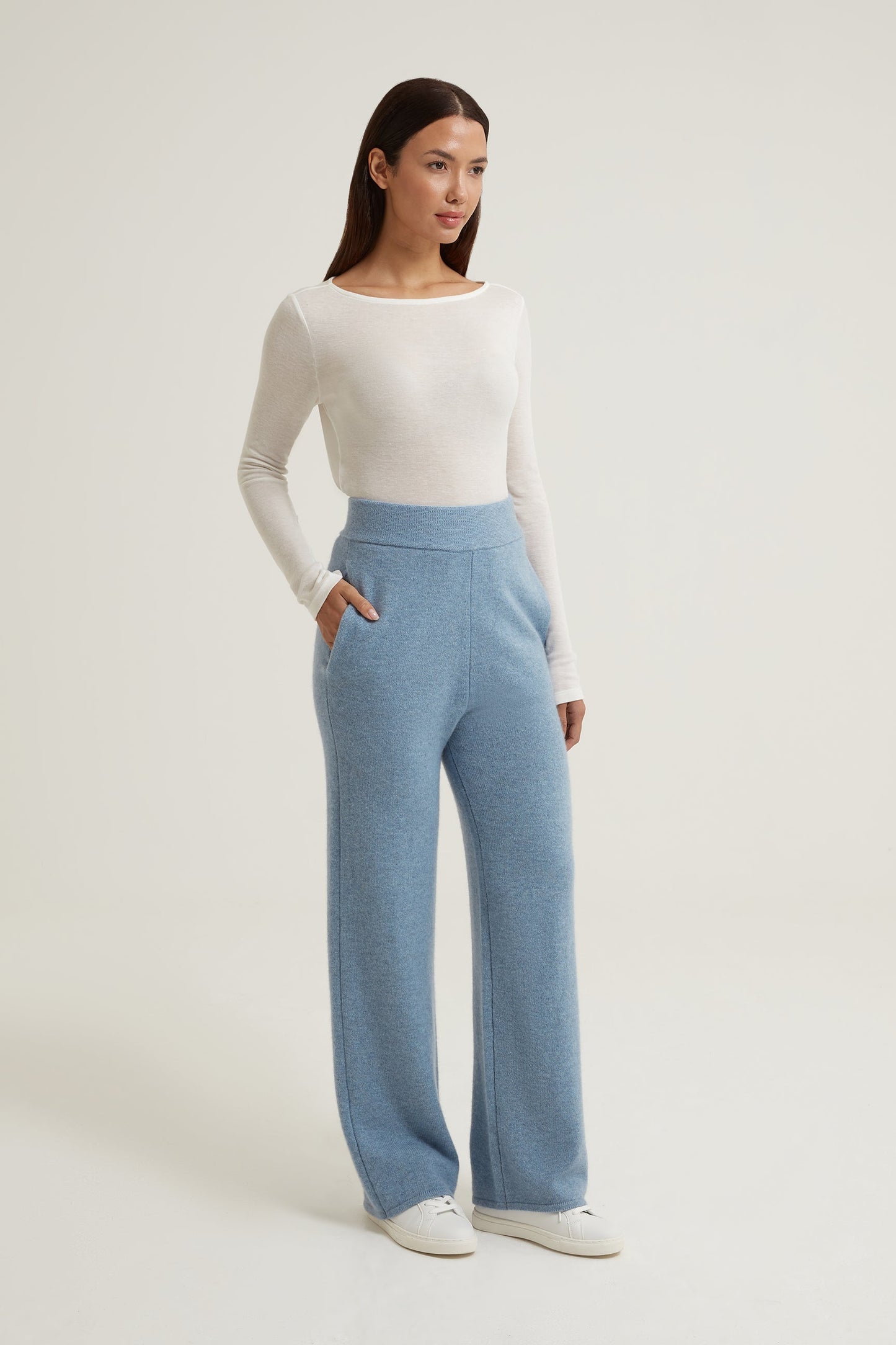 Casey Wide Leg Cashmere Trousers