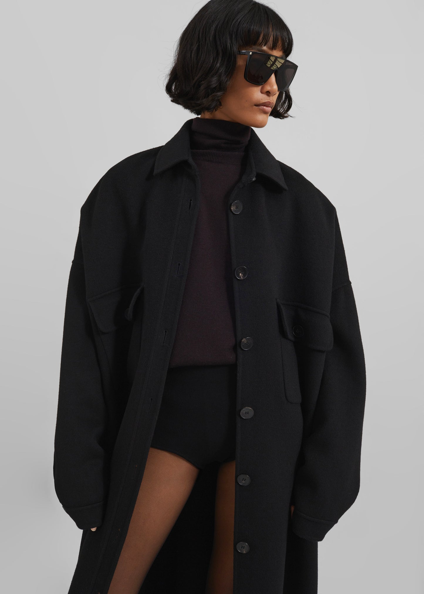 Dallas Wool Overcoat - Black