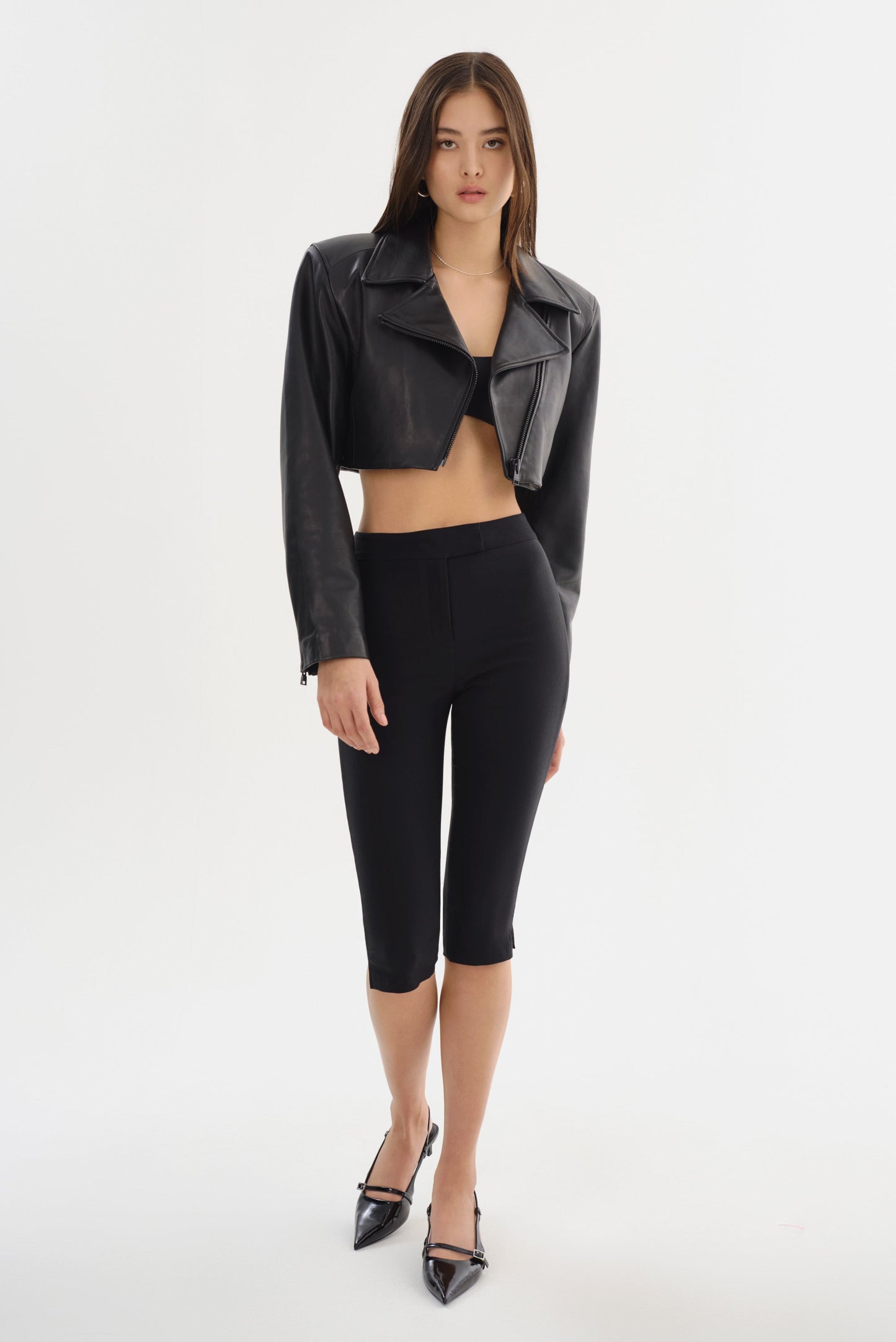 DAYLIN | Cropped Leather Jacket