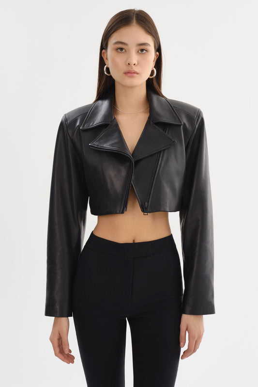 DAYLIN | Cropped Leather Jacket