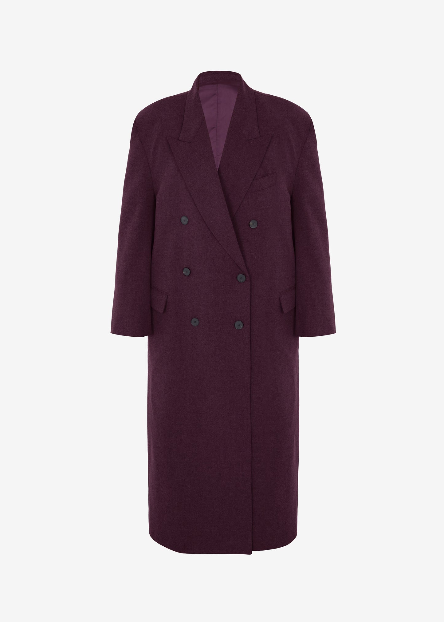 Delphina Long Coat - Burgundy