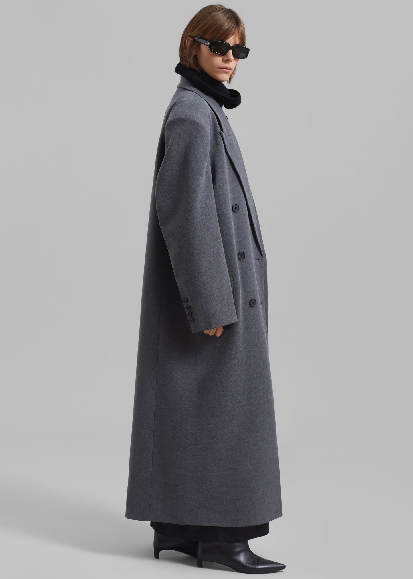 Delphina Long Coat - Grey