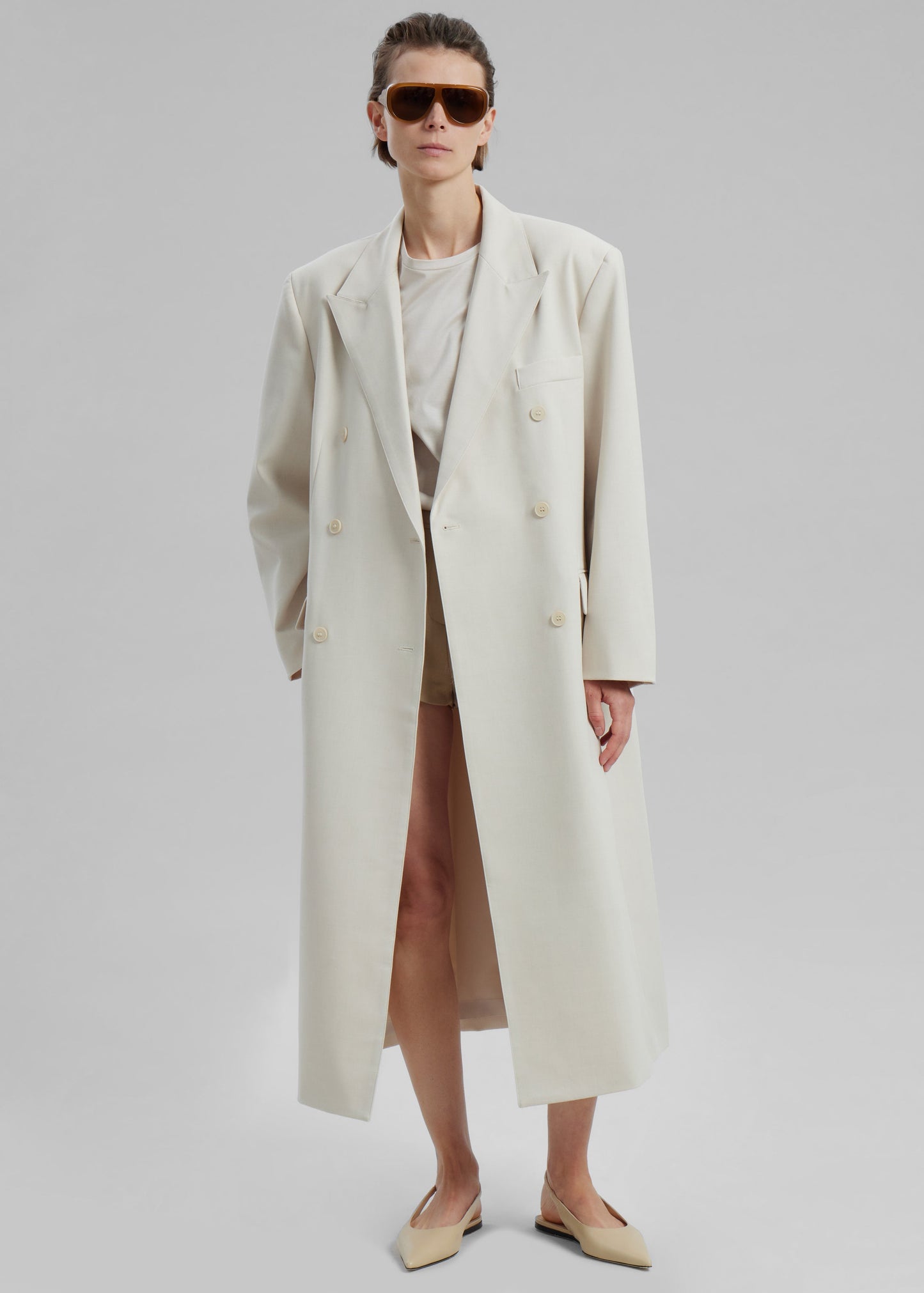 Dex Double Breasted Coat - Beige