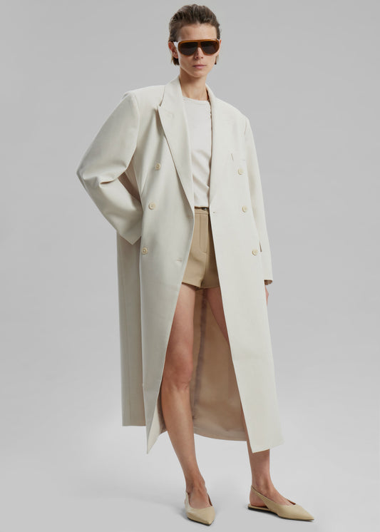 Dex Double Breasted Coat - Beige