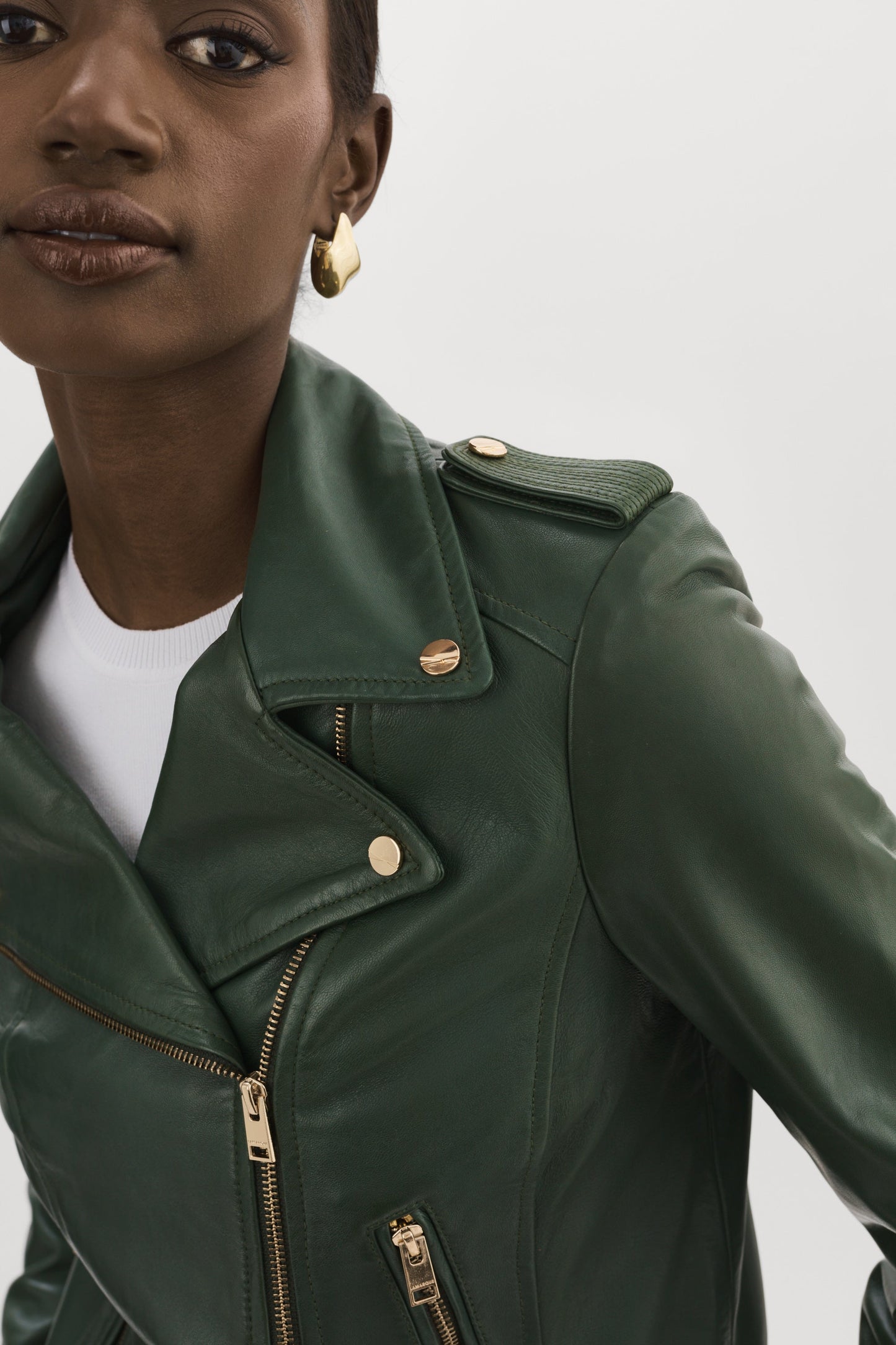 DONNA GOLD | Iconic Leather Biker Jacket