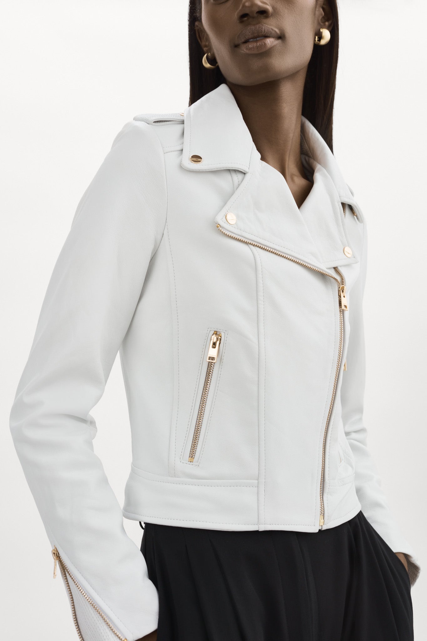 DONNA GOLD | Iconic Leather Biker Jacket