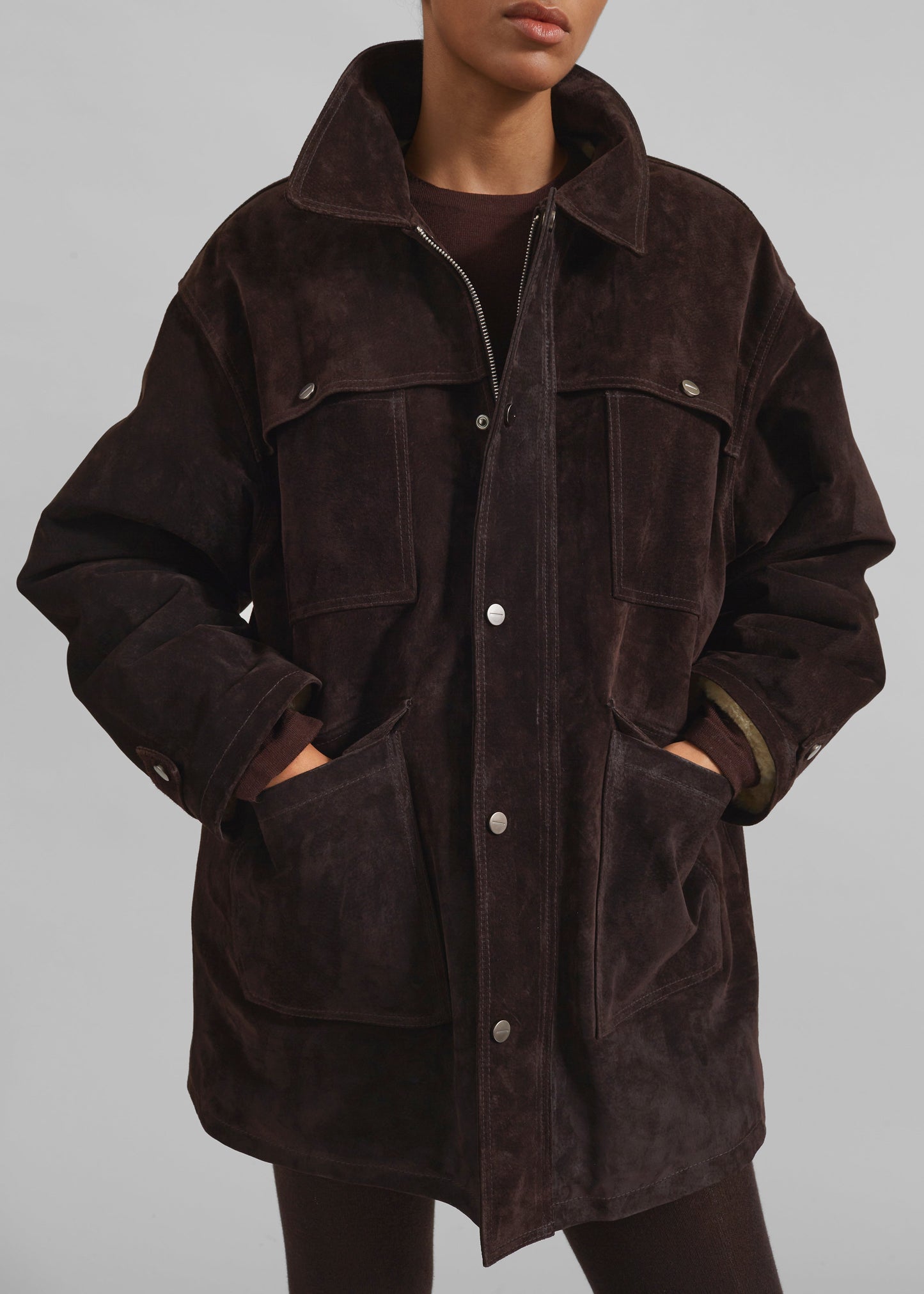 Dulnain Suede Field Jacket - Dark Brown