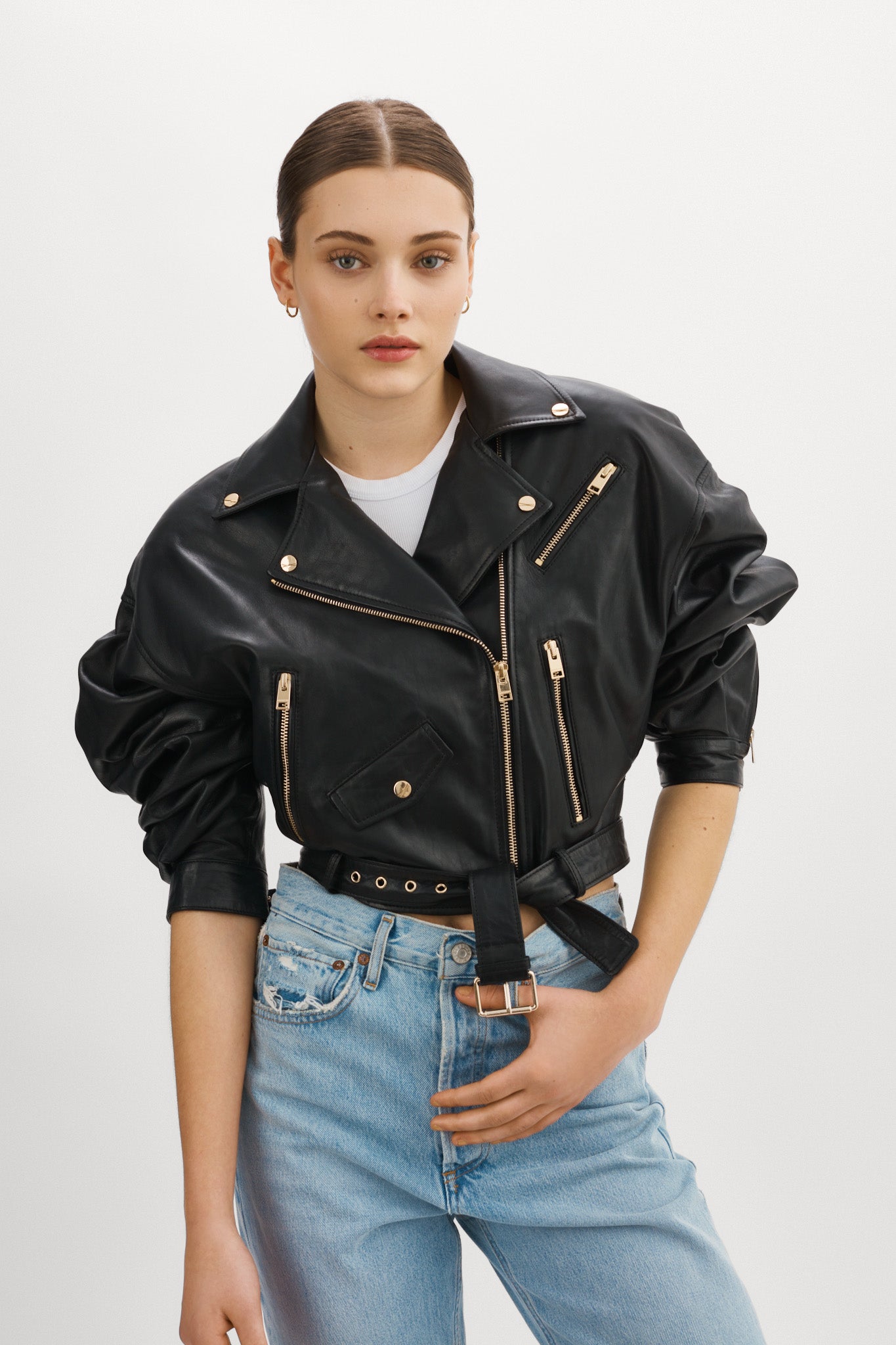 DYLAN GOLD | 80's Leather Biker Jacket