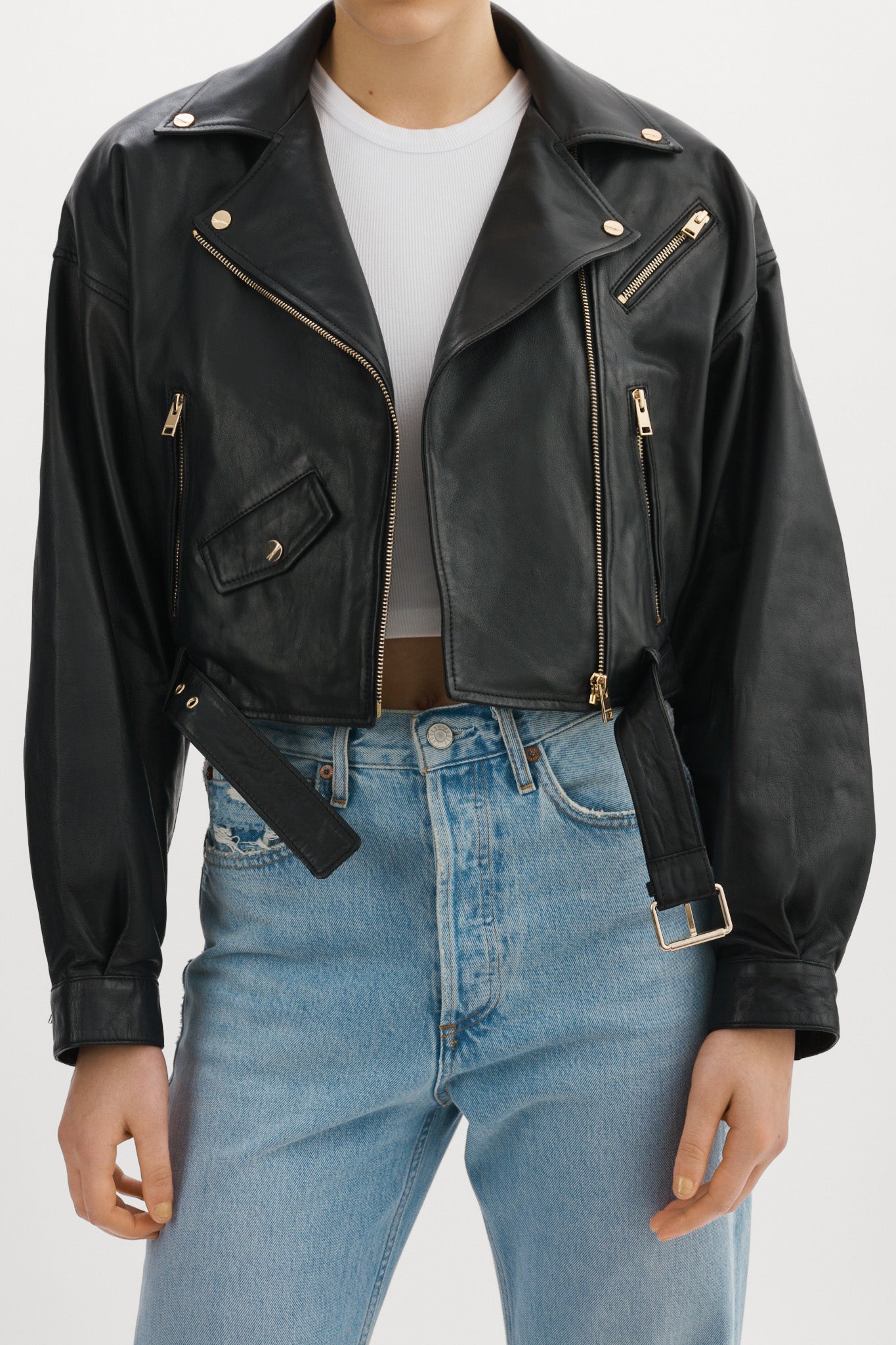 DYLAN GOLD | 80's Leather Biker Jacket