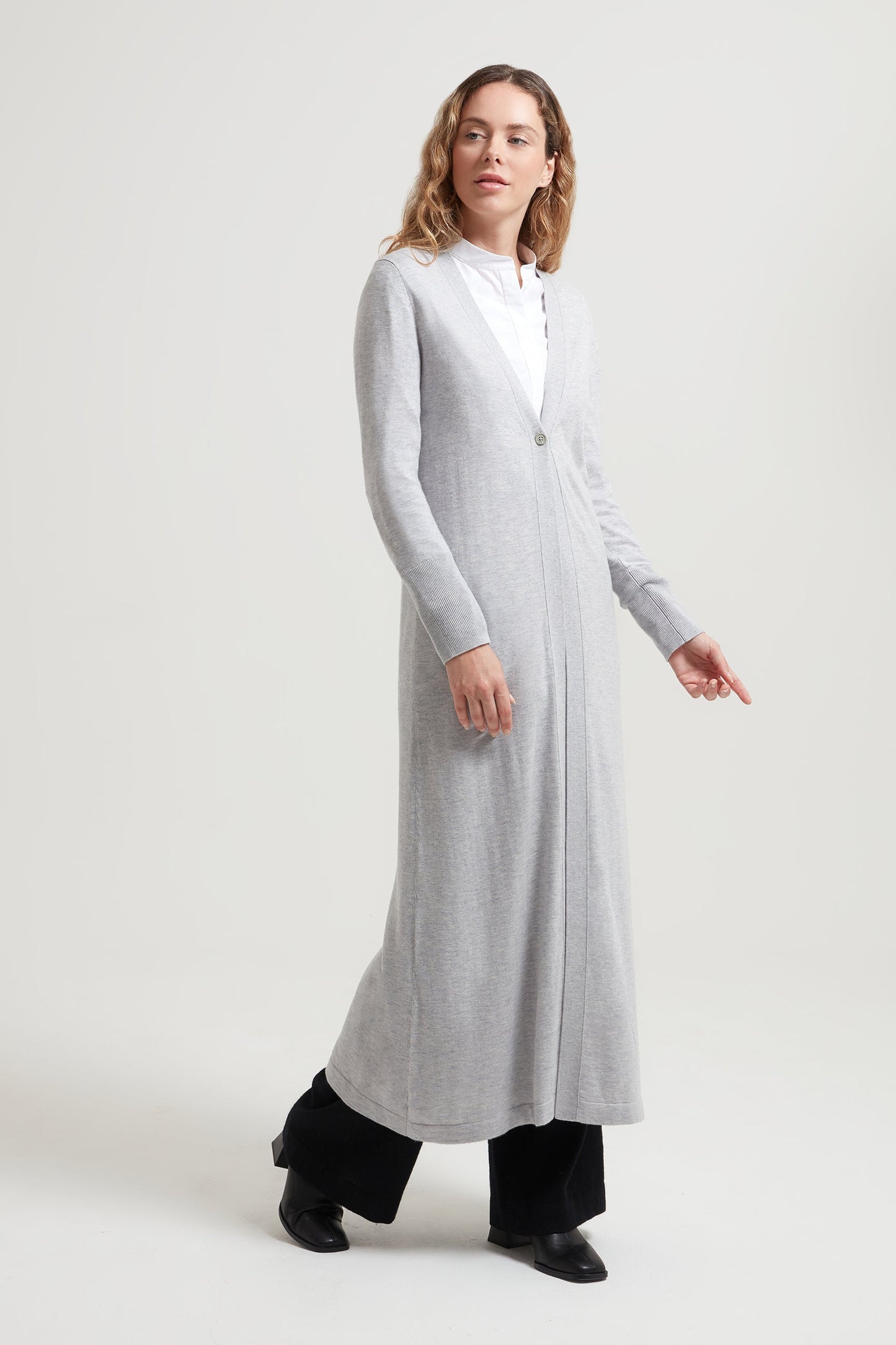 Elektra Wool Silk Longline Cardigan