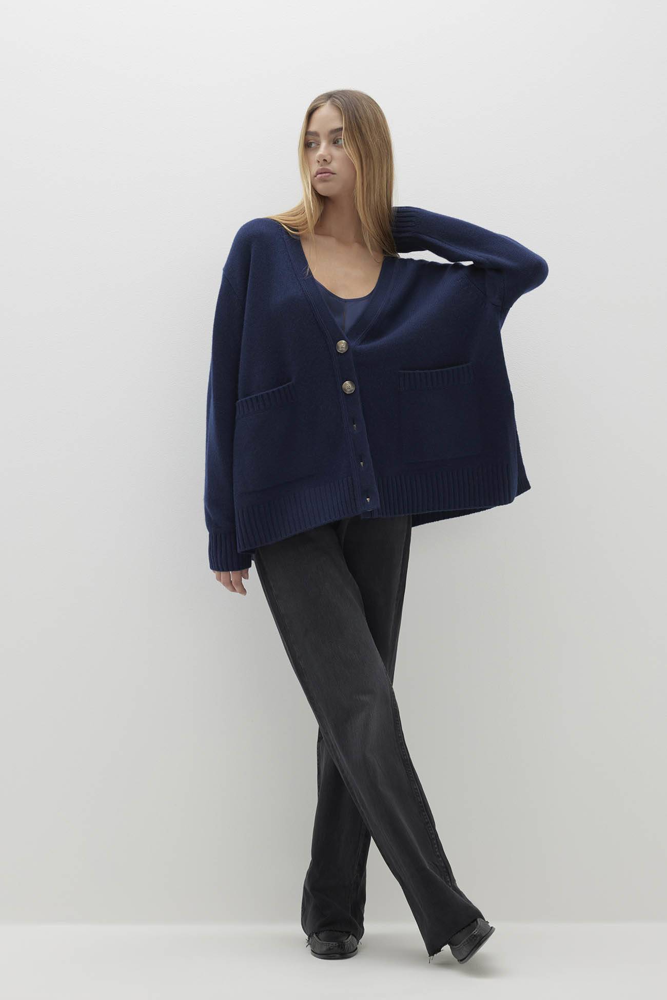 LAUREN BUTTON-UP CASHMERE CARDIGAN