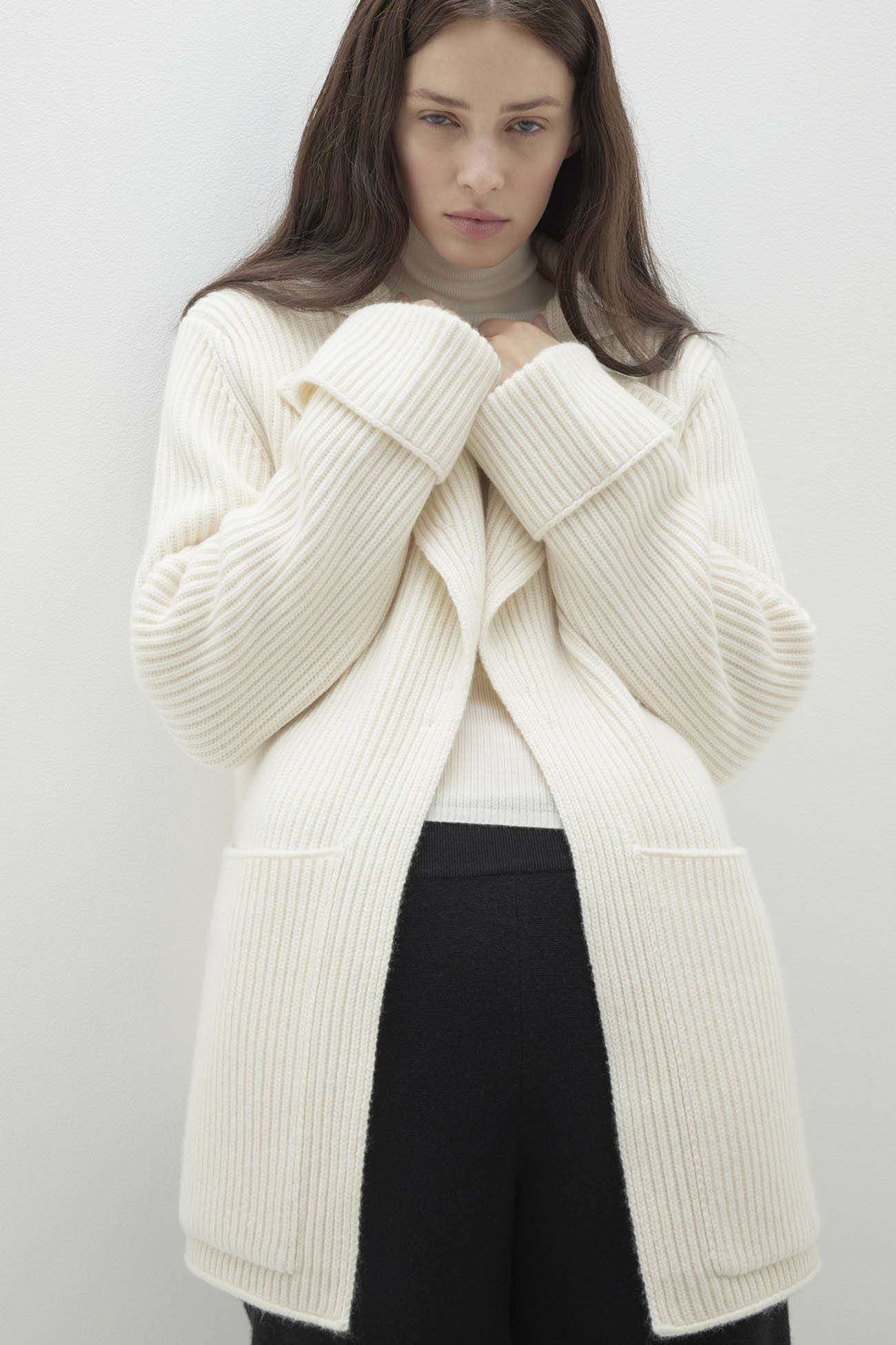 ZENA RIBBED CASHMERE CARDIGAN