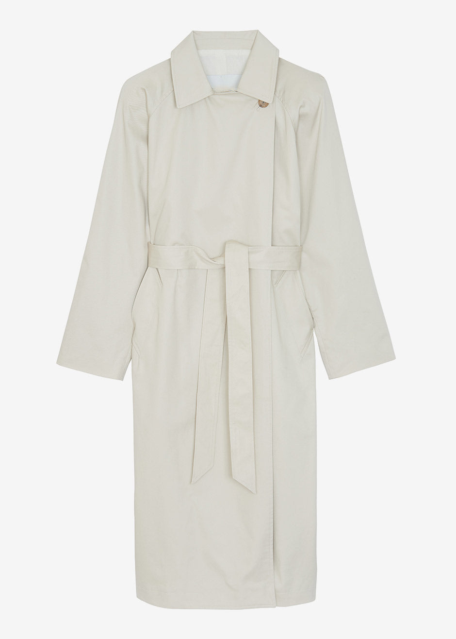 Marisol Box Shoulder Trench - Bone