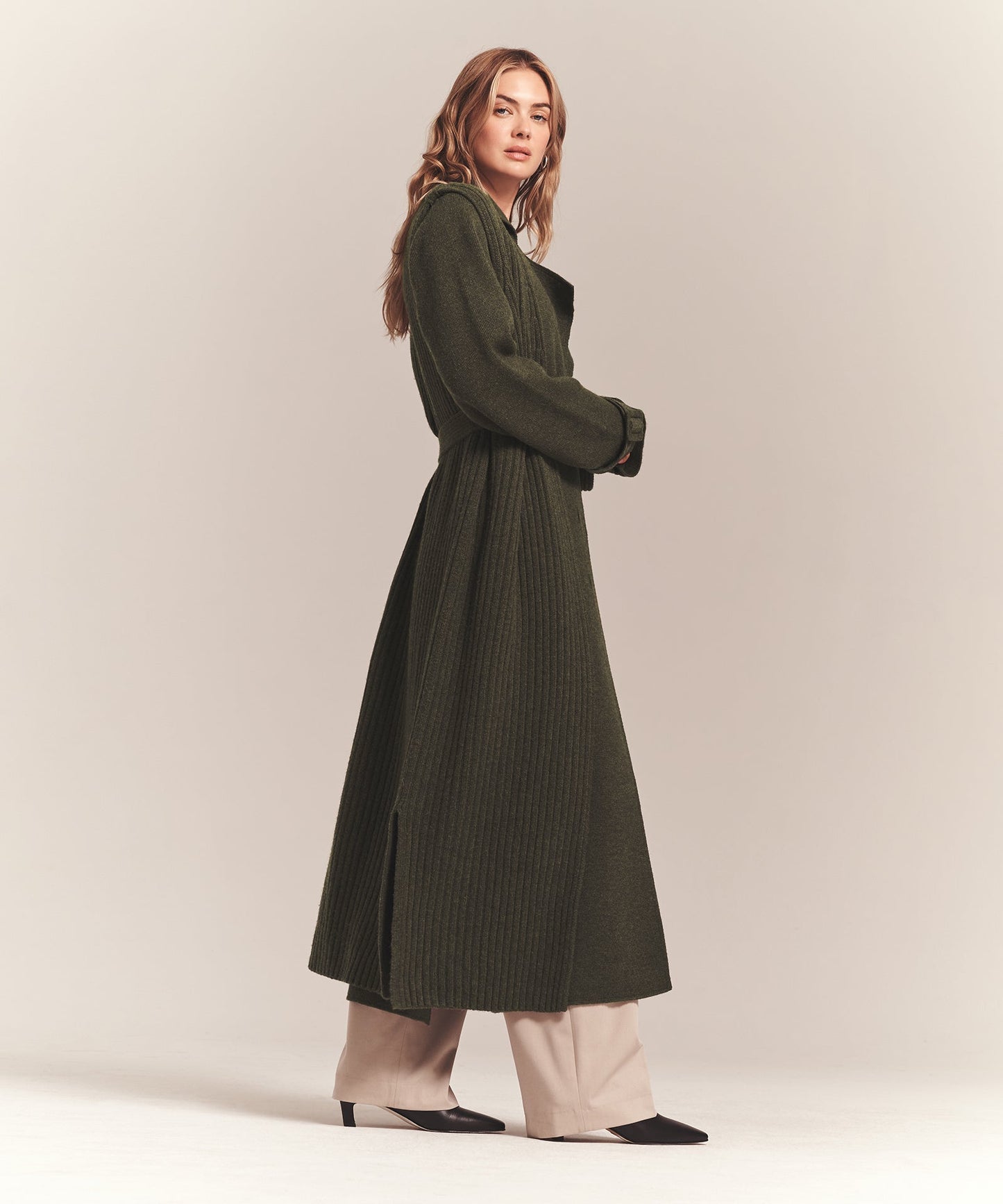 Full Length Two Piece Knit Coat