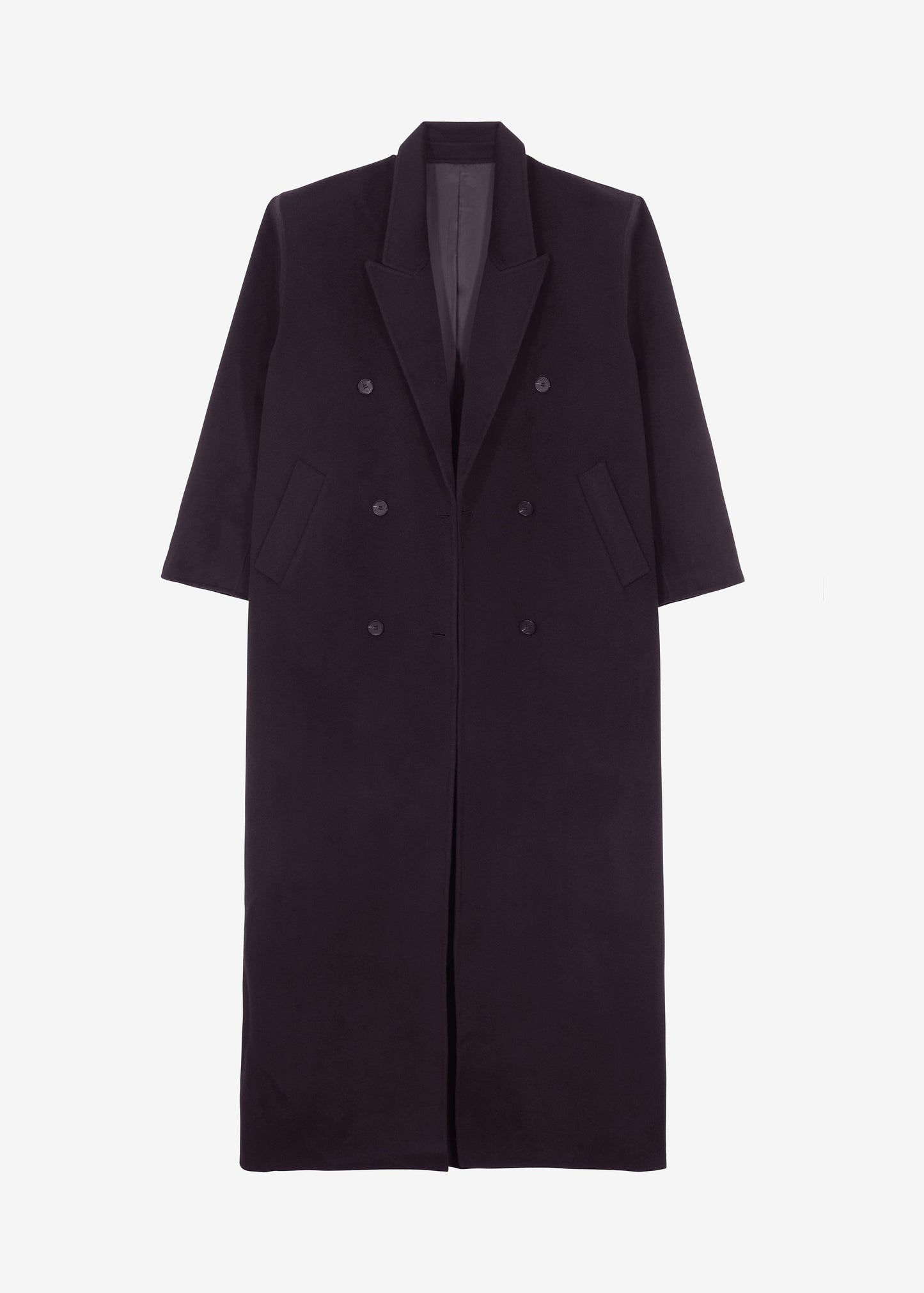 Gaia Double Breasted Coat - Dark Plum