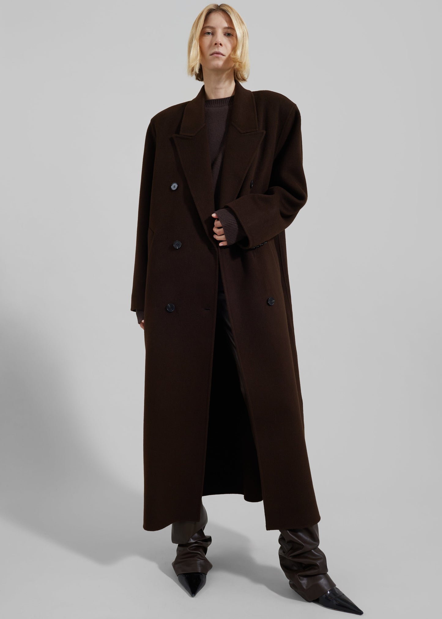 Gaia Double Breasted Coat - Brown