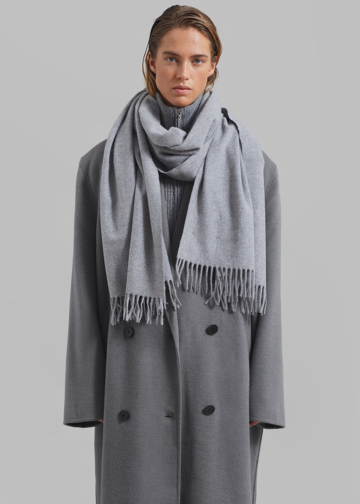 Gaia Double Breasted Coat - Grey