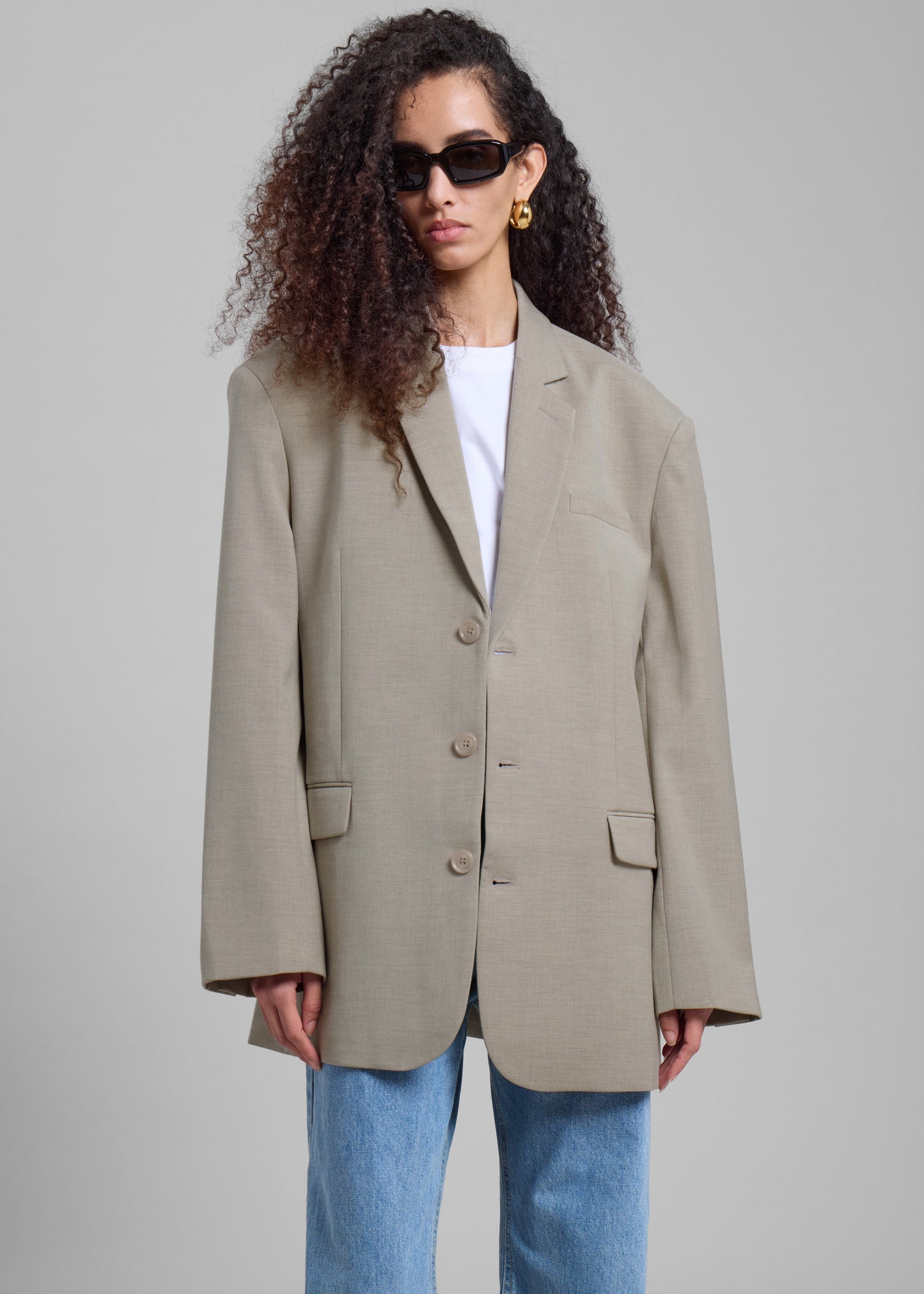 Gelso Oversized Blazer - Light Taupe Melange