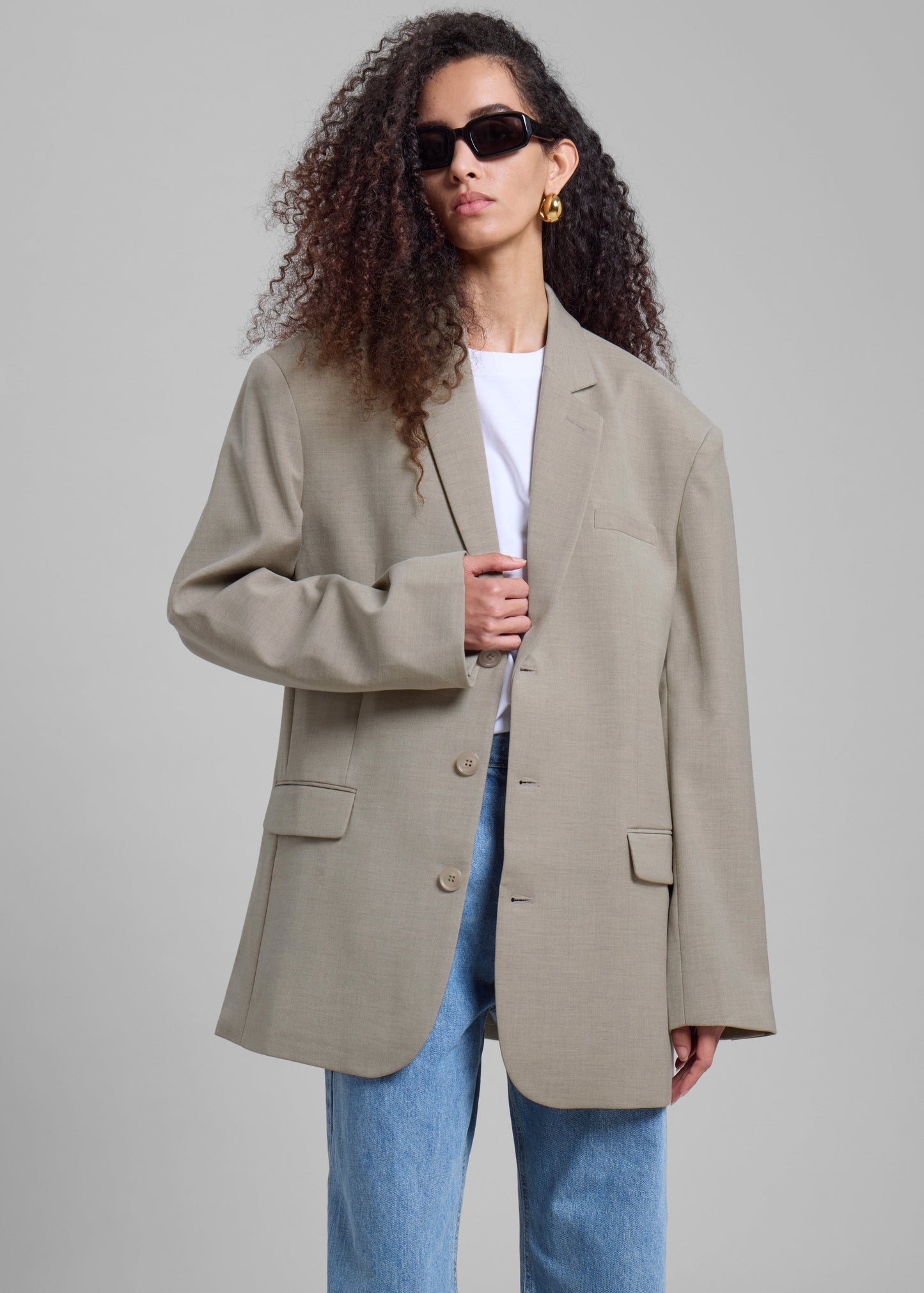 Gelso Oversized Blazer - Light Taupe Melange