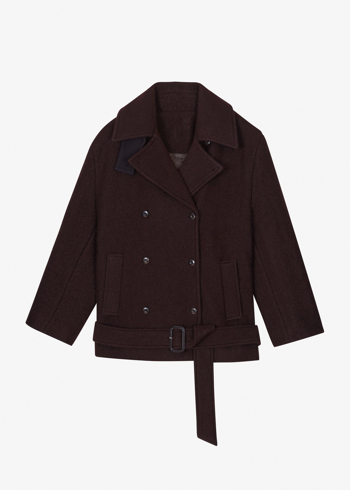 Hallen Double Breasted Wool Coat - Brown