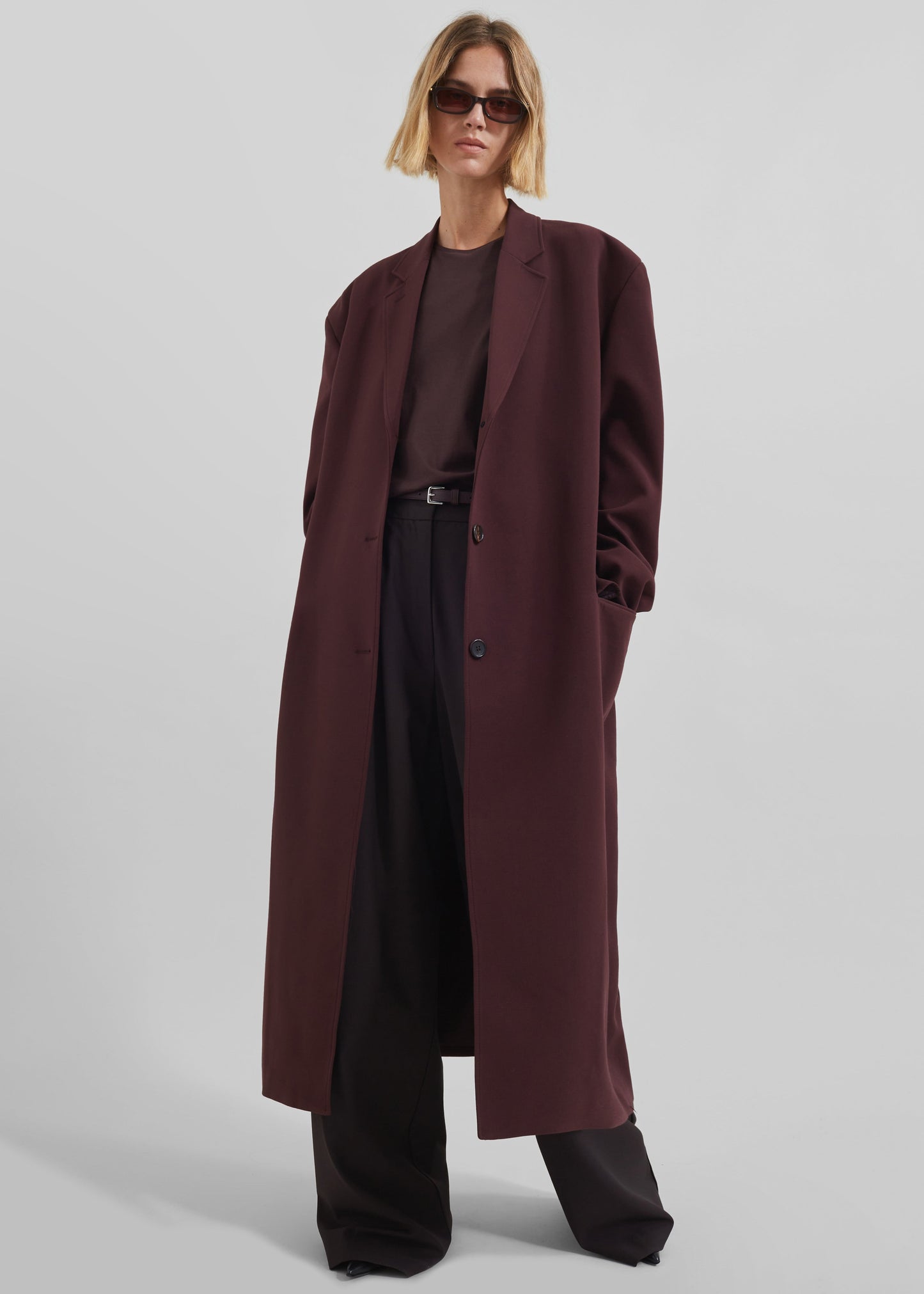 Hampton Long Coat - Burgundy