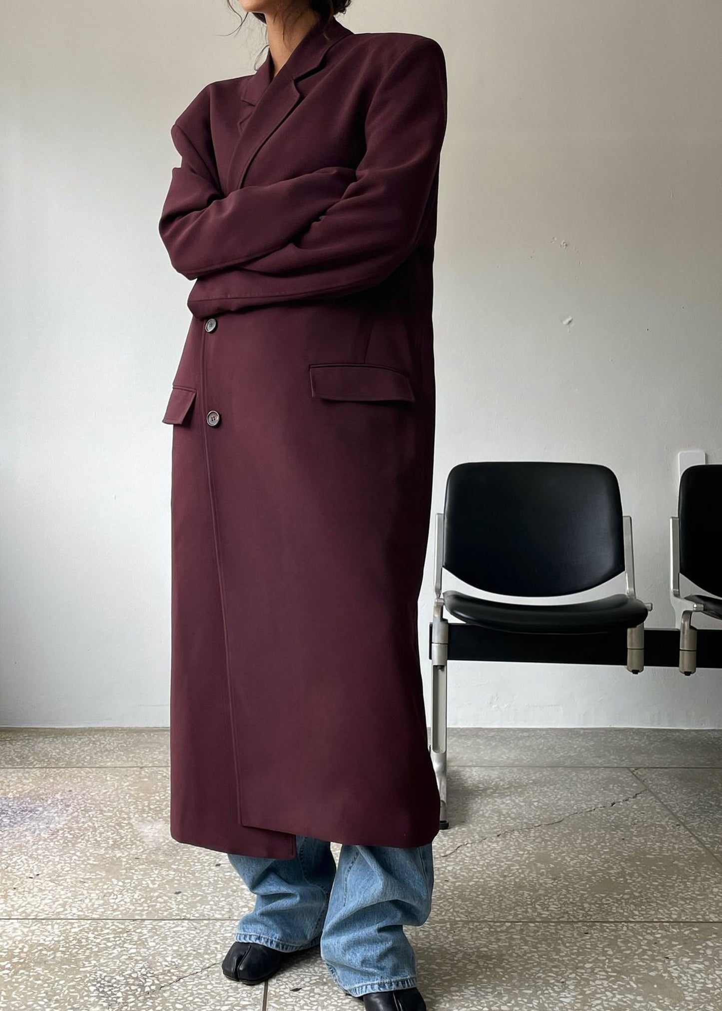 Hampton Long Coat - Burgundy