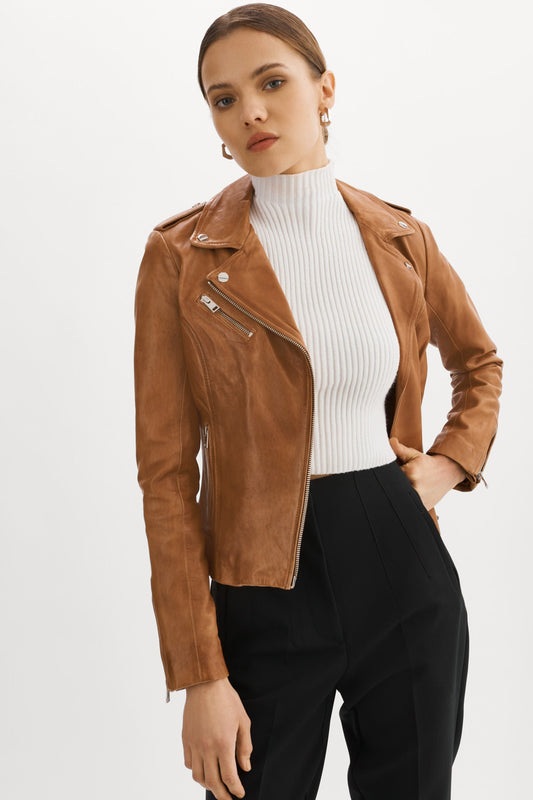 HARPER | Fitted Leather Biker Jacket