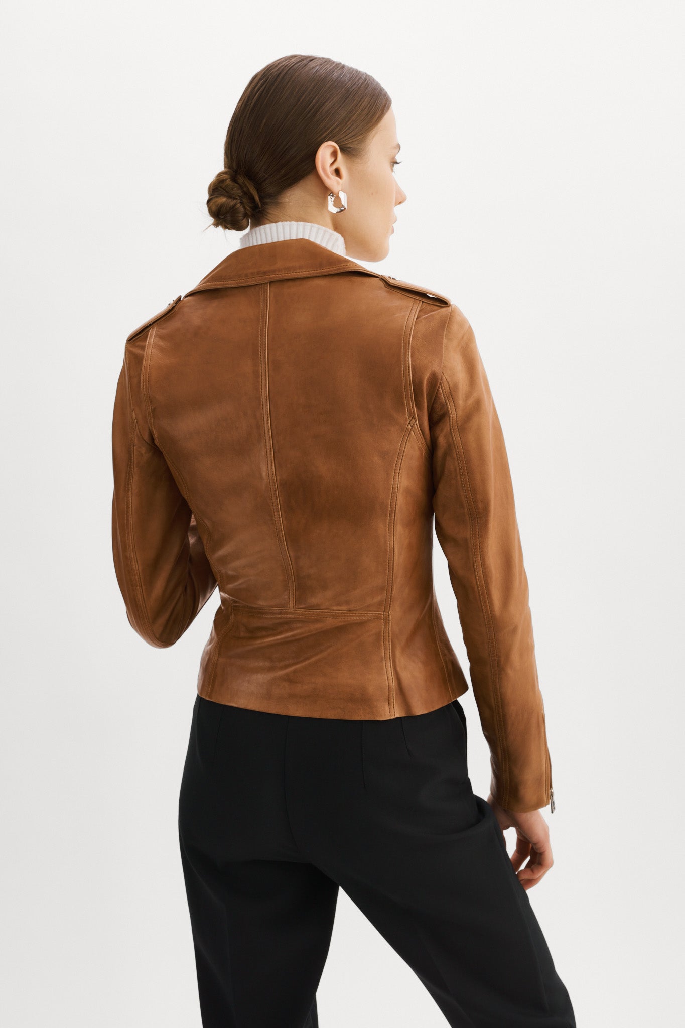 HARPER | Fitted Leather Biker Jacket