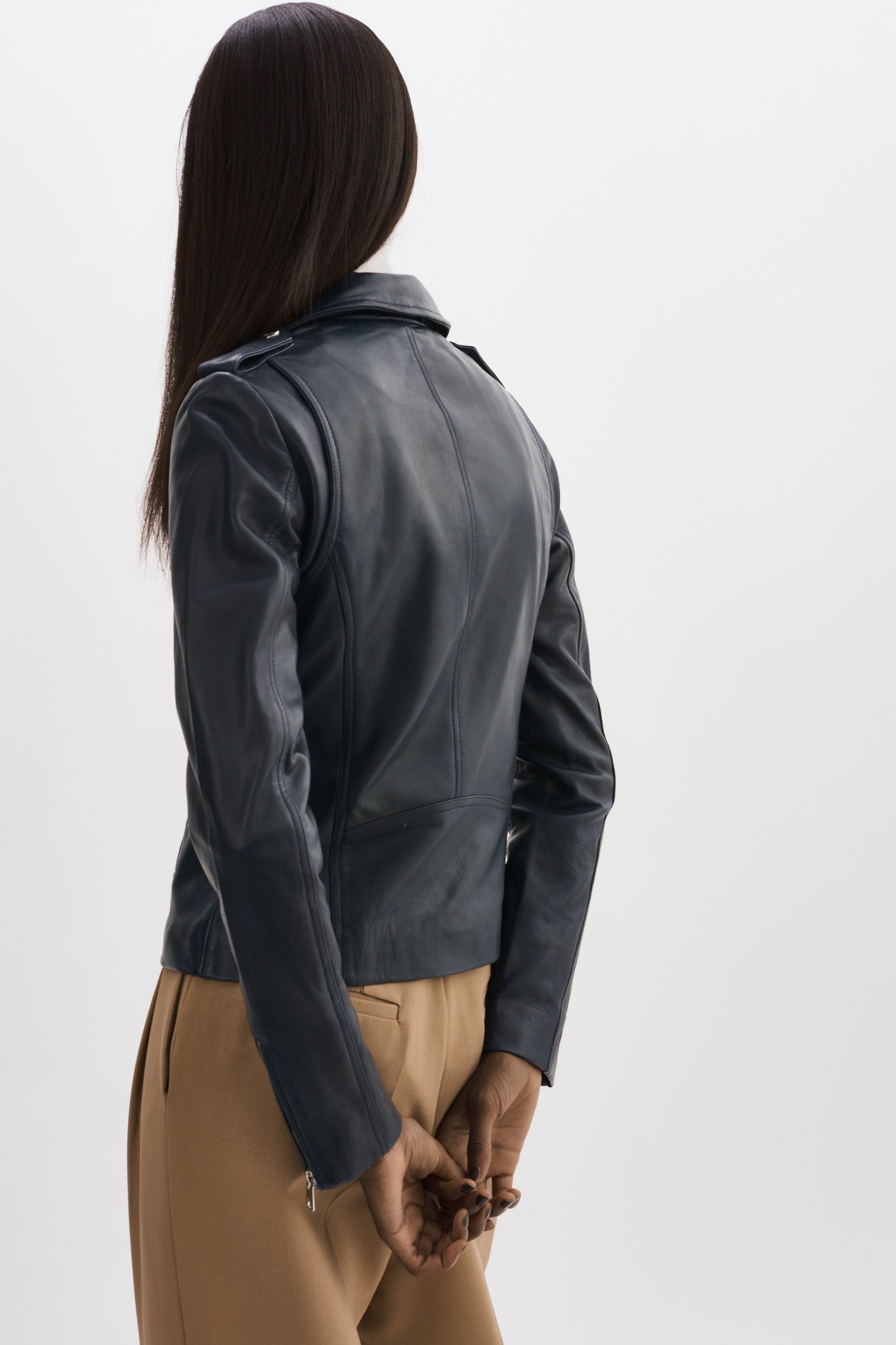 HARPER | Fitted Leather Biker Jacket