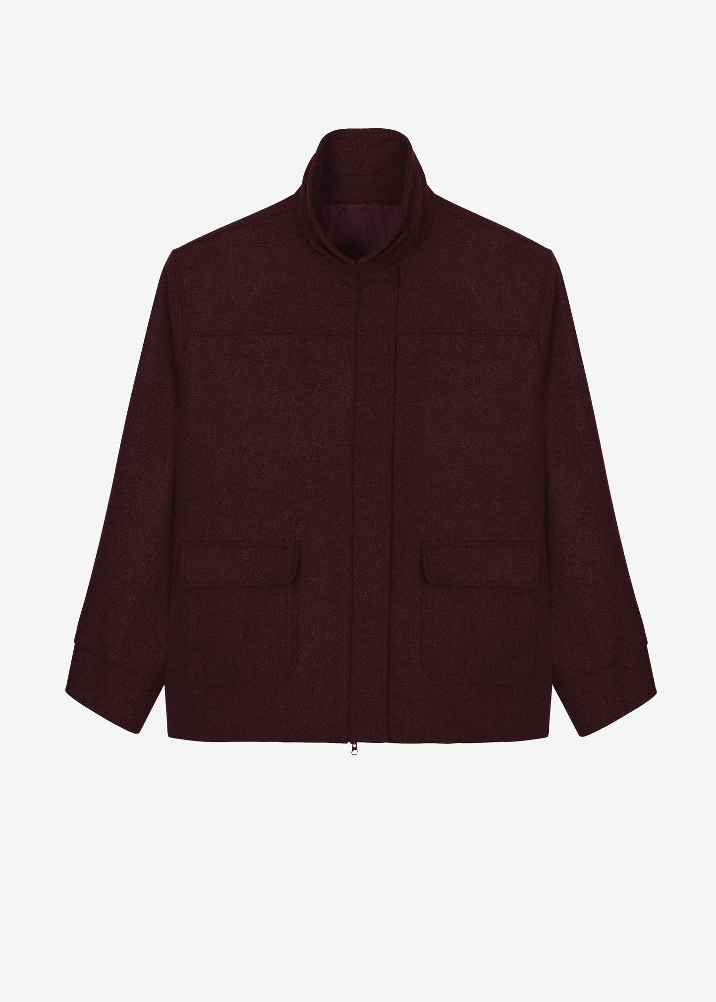 Holbeck Field Wool Jacket - Burgundy