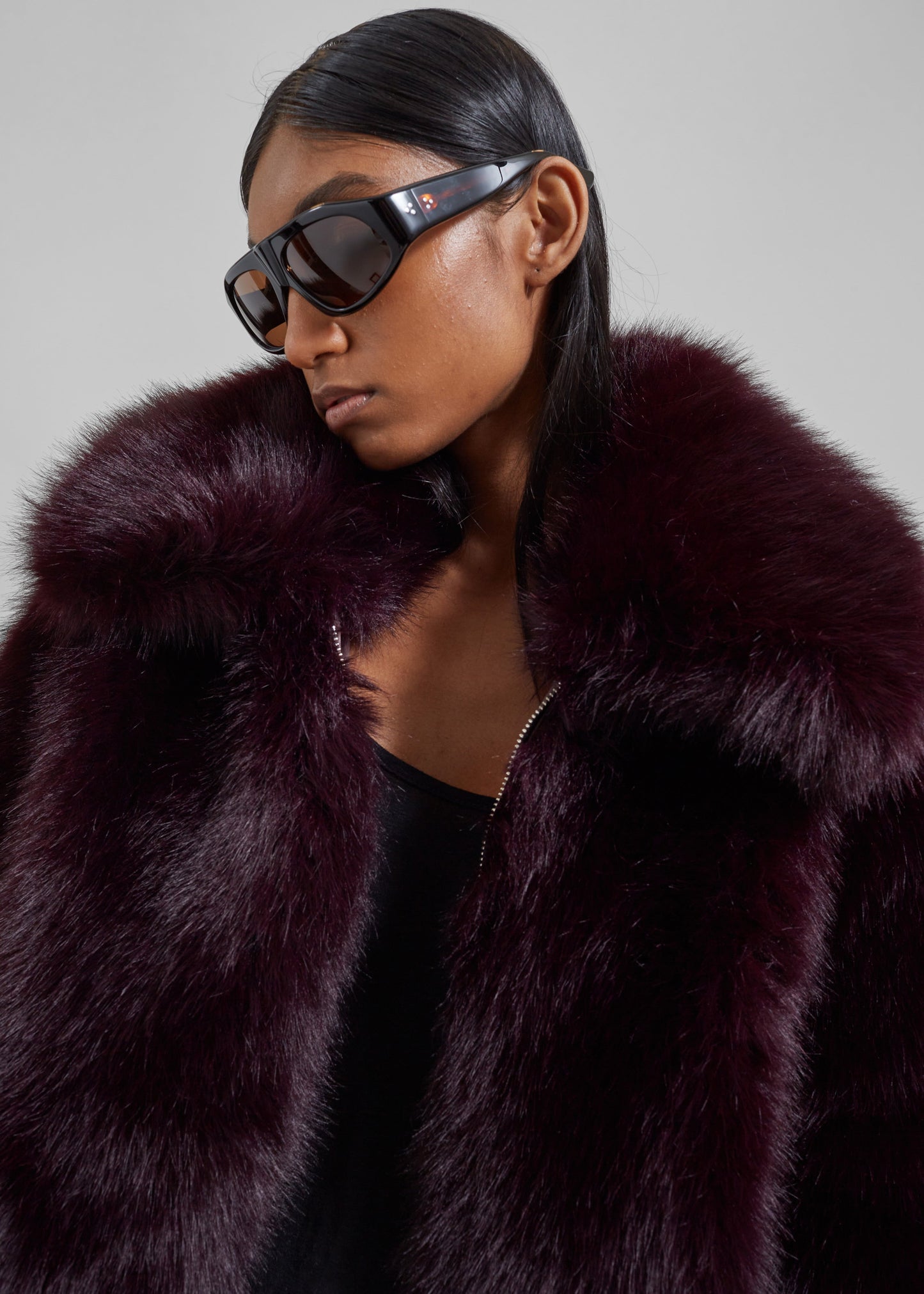 Hope Faux Fur Jacket - Plum