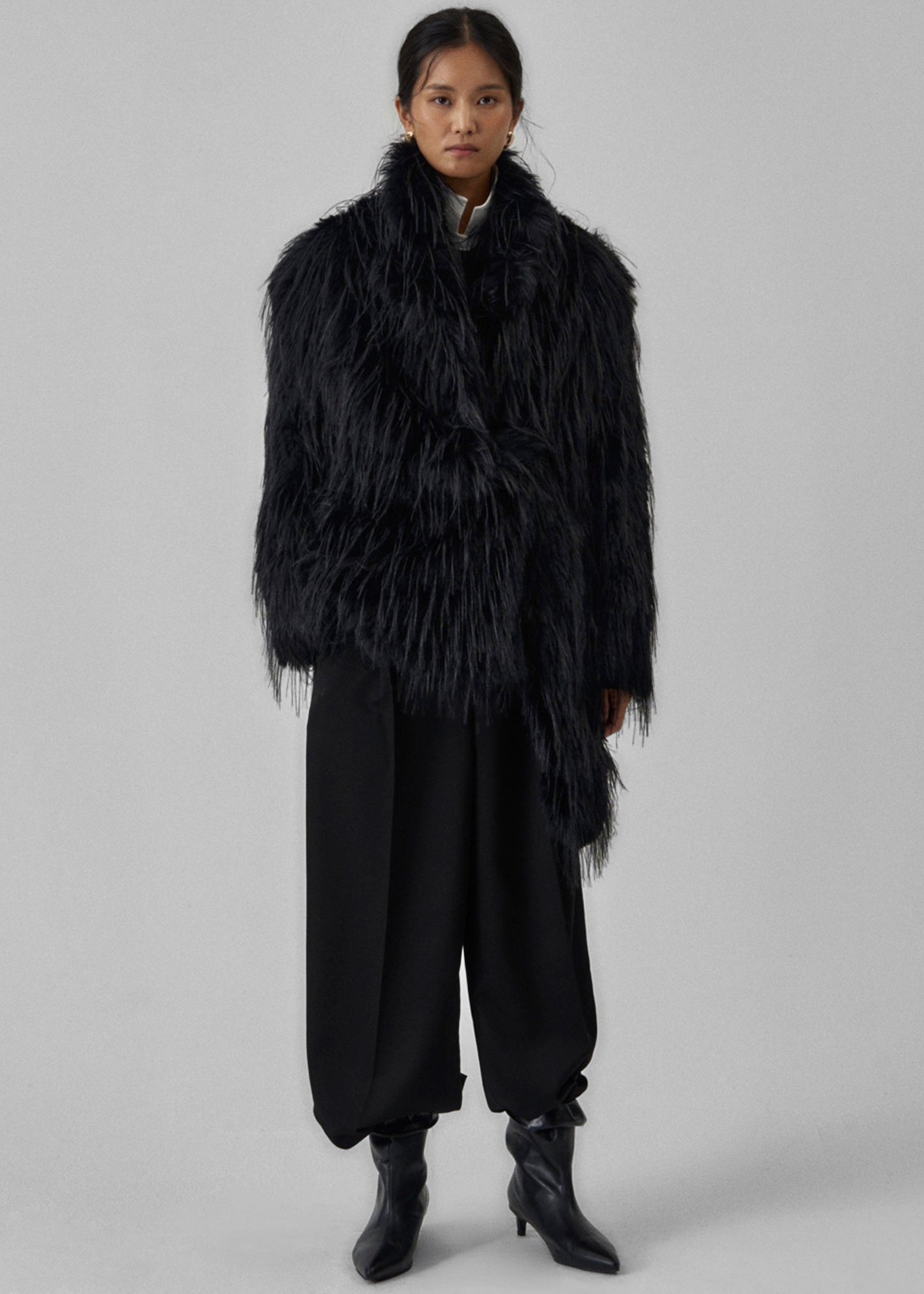 Hythe Faux Fur Coat - Black